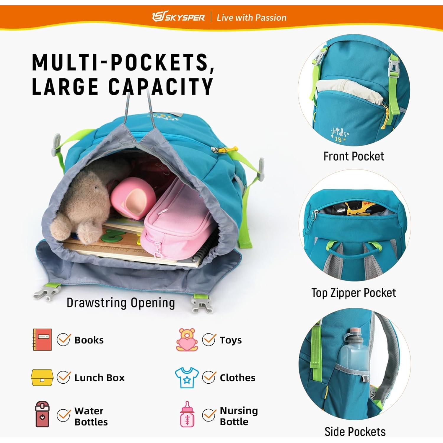 Mochila Escolar SKYSPER 15L Niños Unisex Cian Ligera