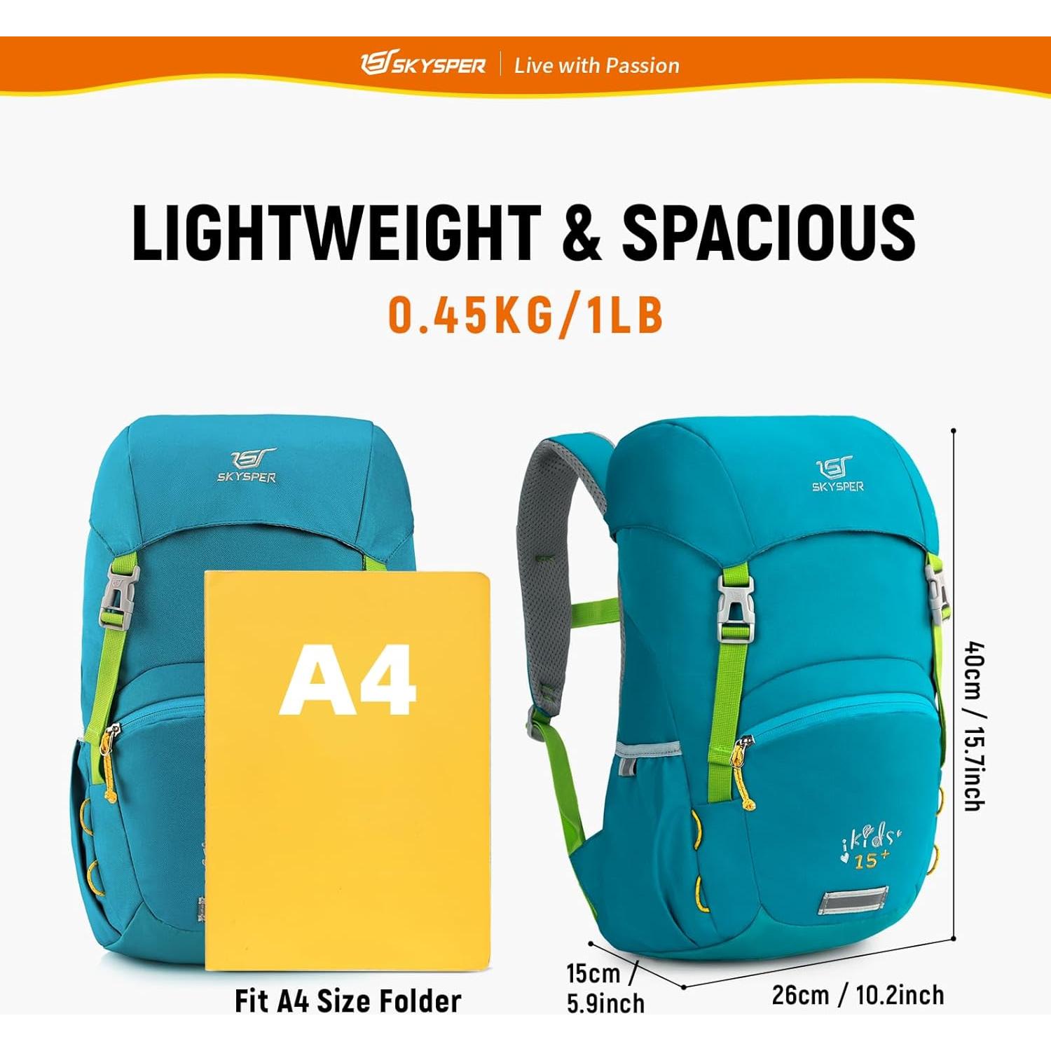 Mochila Escolar SKYSPER 15L Niños Unisex Cian Ligera