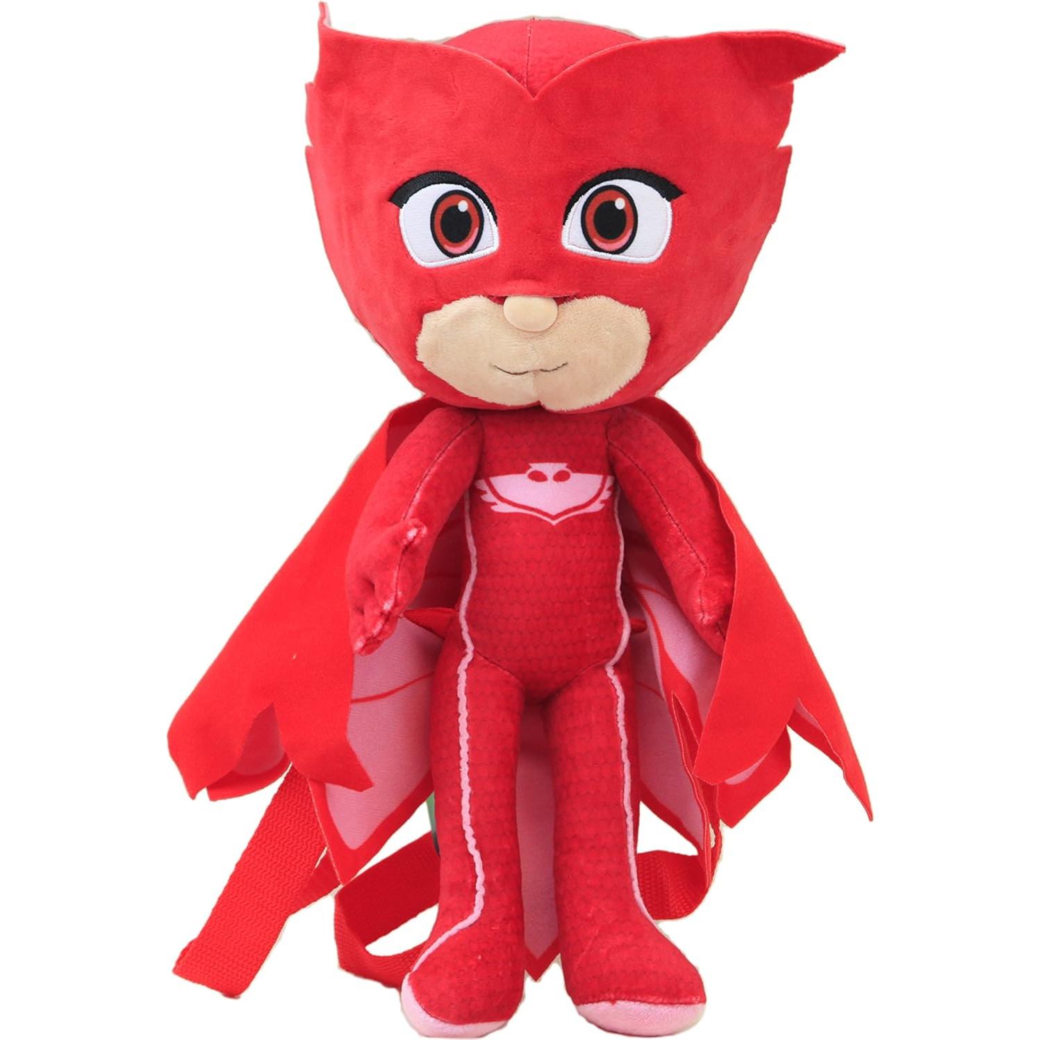 Mochila de peluche Disney PJ Masks 35.5 cm Roja