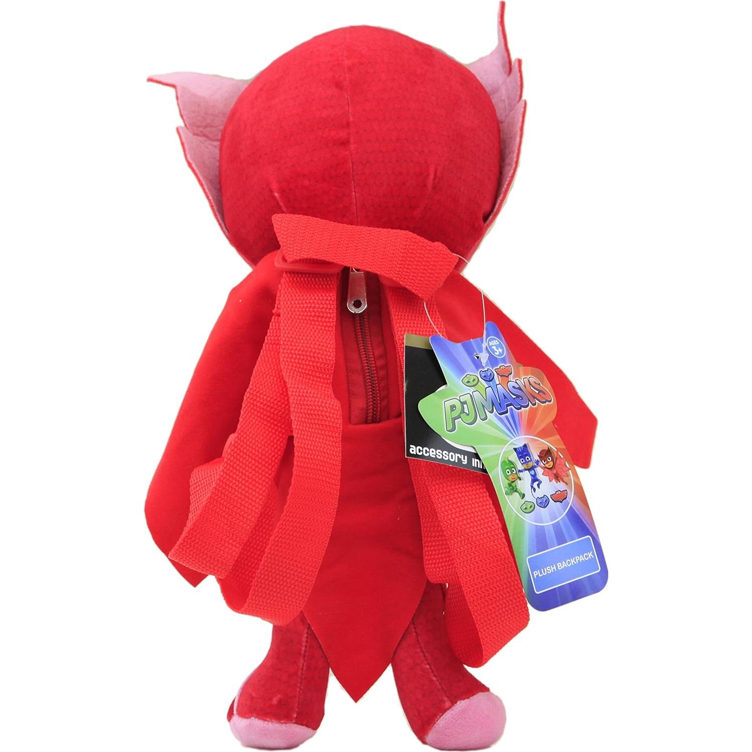 Mochila de peluche Disney PJ Masks 35.5 cm Roja