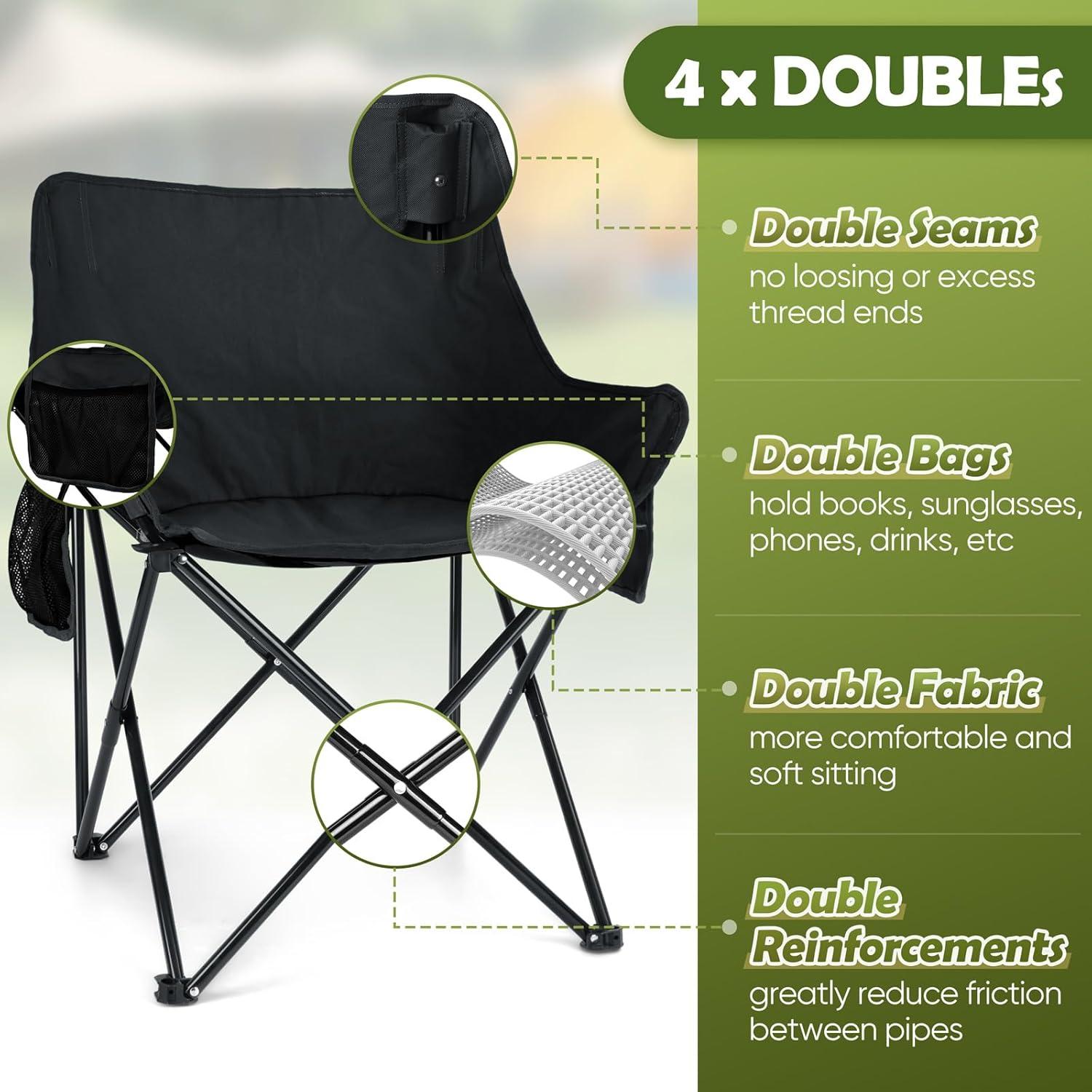 Sillas Plegables de Camping HaSteeL 2 Unidades 113kg Negro Azul