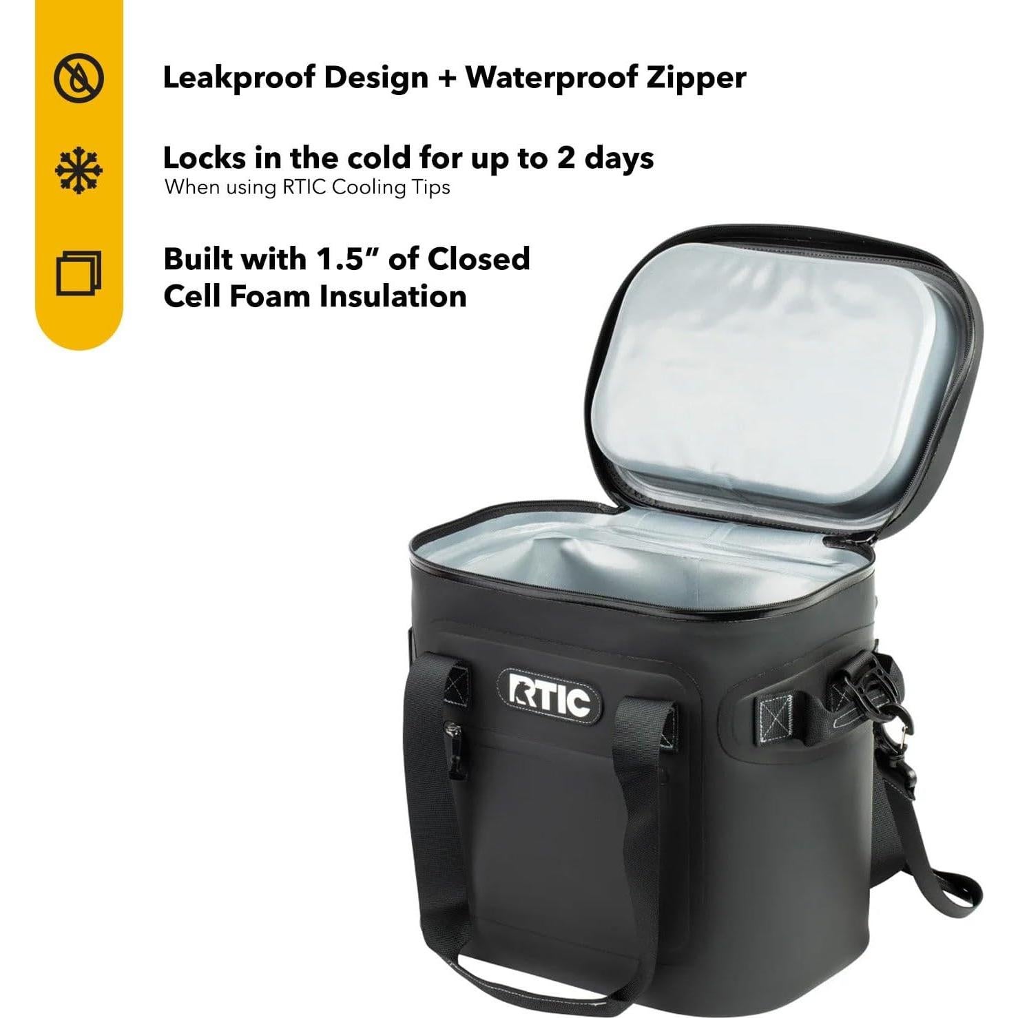 Cooler Suave RTIC 12 Latas Aislado Flotante Negro