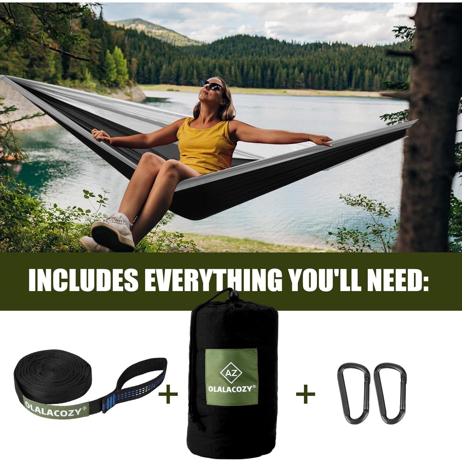 Hamaca de Camping OLALACOZY Doble y Simple 2.75m Ligera