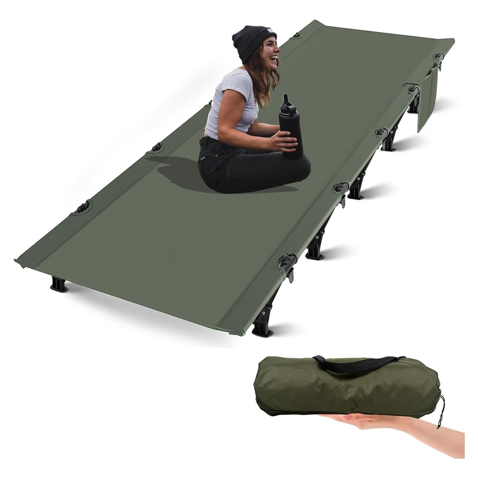 Cama de Camping Plegable SKDGPS Verde Militar 2.67kg 190x65cm