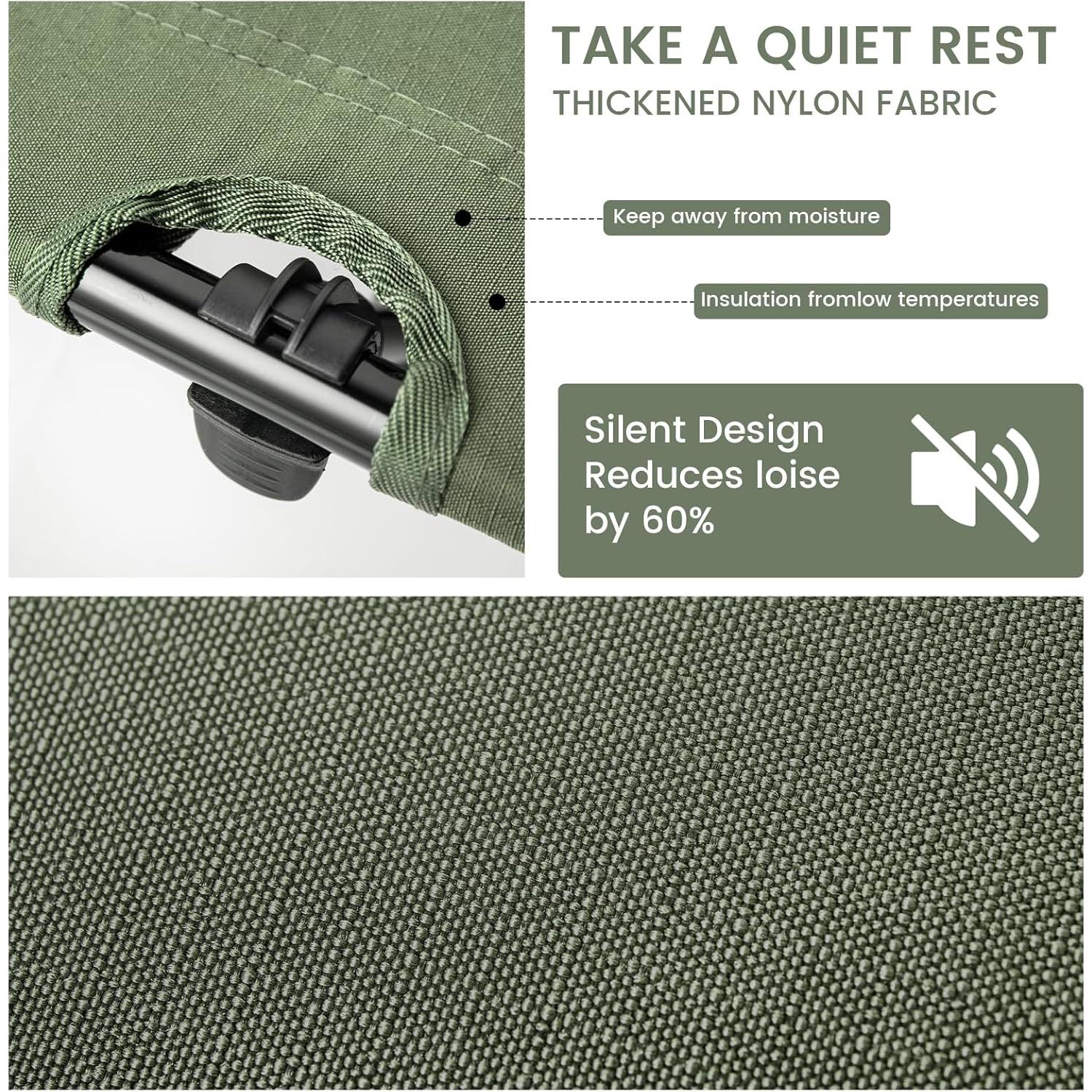 Cama de Camping Plegable SKDGPS Verde Militar 2.67kg 190x65cm