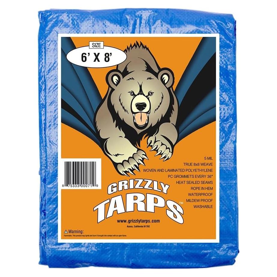 Lona Multiusos Grizzly B-Air 1.83x2.44m Impermeable Azul