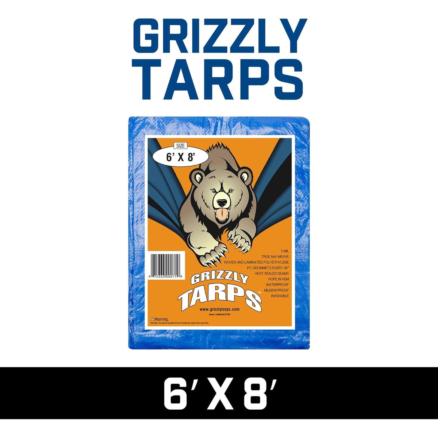 Lona Multiusos Grizzly B-Air 1.83x2.44m Impermeable Azul