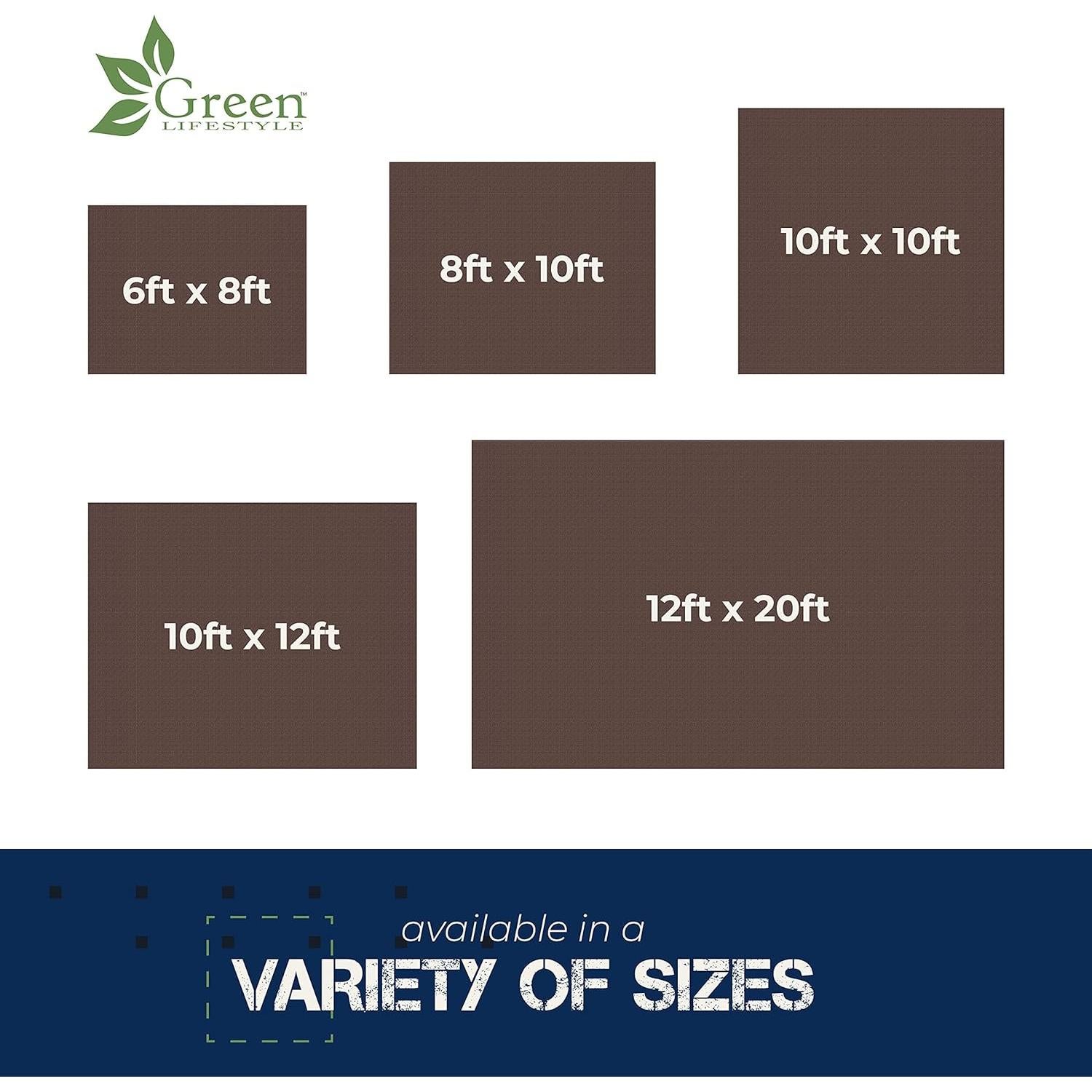 Cubierta Tarp Estilo Verde Marrón 1.83x2.44m Impermeable