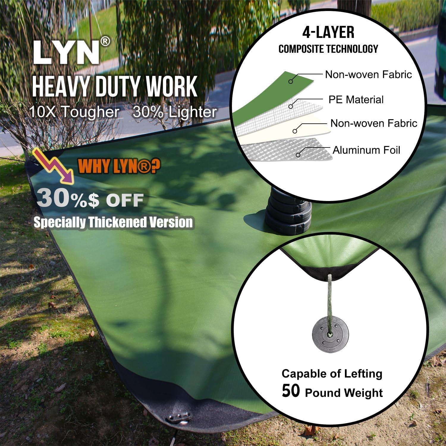 LYN Heavy Duty Emergency Blanket Survival Gear Waterproof Insulated Blanket Emergency Tarp for Camping, Hiking, Bushcraft