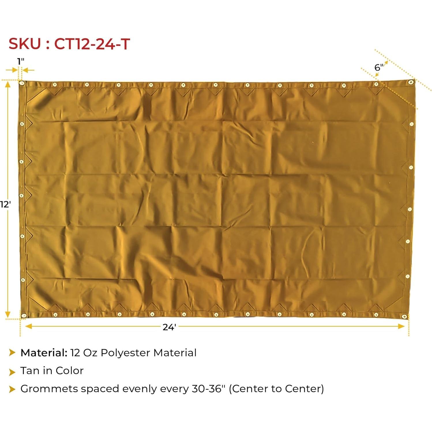 Lona Resistente al Agua Mytee 3.66m x 7.32m Beige 12oz