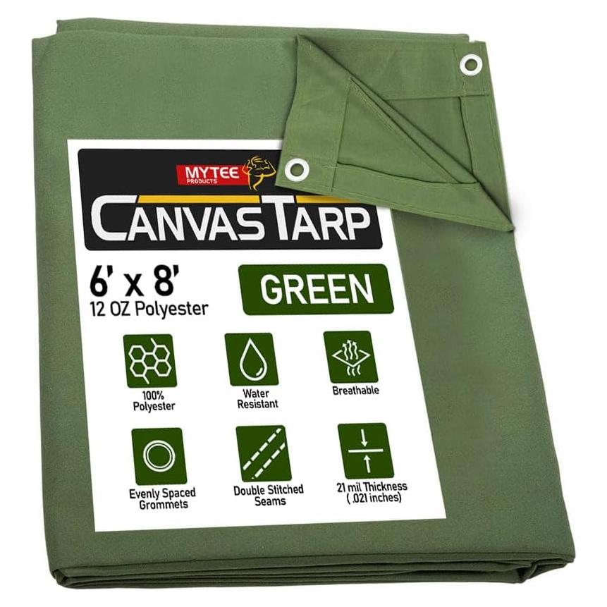 Lona Resistente al Agua Mytee Products 1.83m x 2.44m Verde Oliva