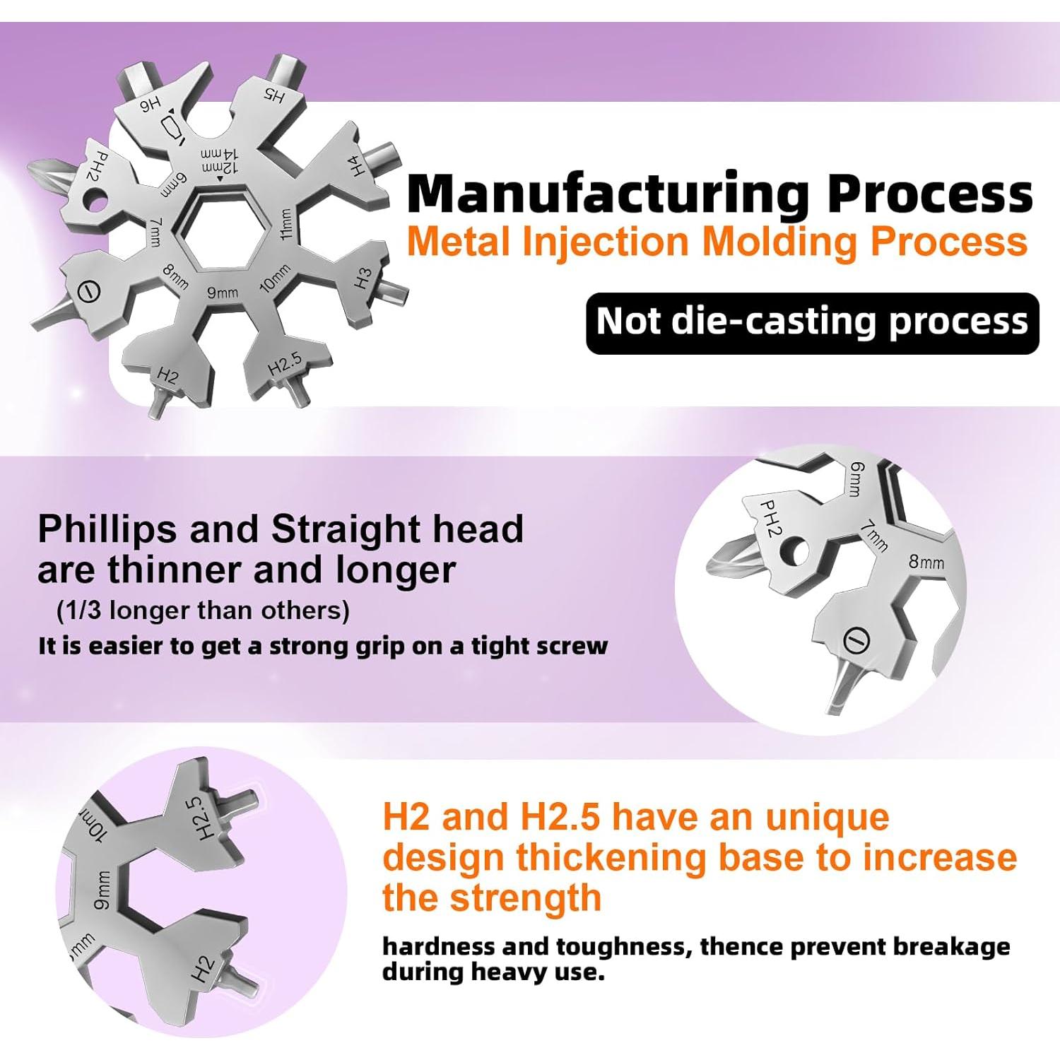 Herramienta Multi Nieve 18 en 1 Vickay - Acero Inoxidable Plata