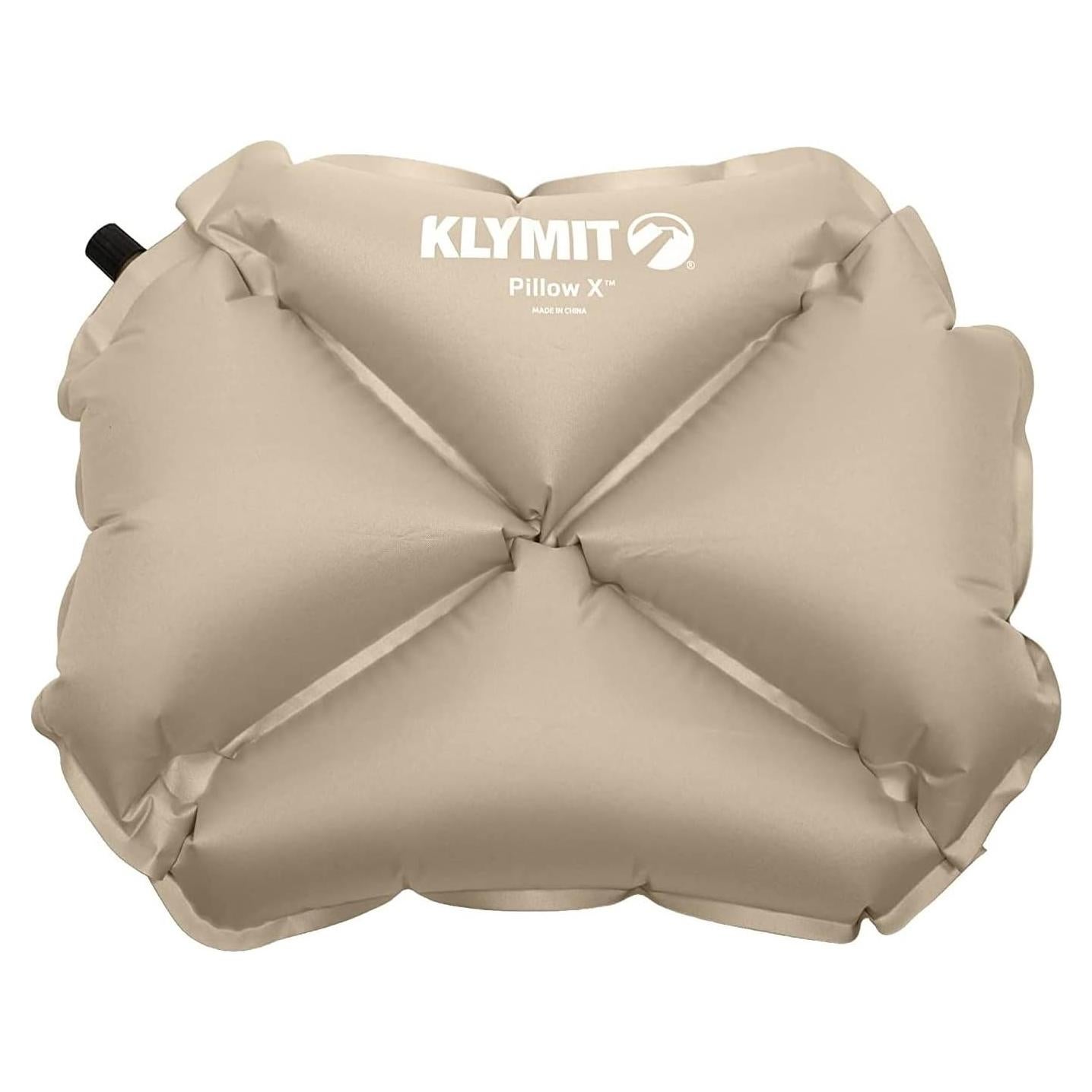 Almohada Inflable Klymit X Gris para Viaje y Camping