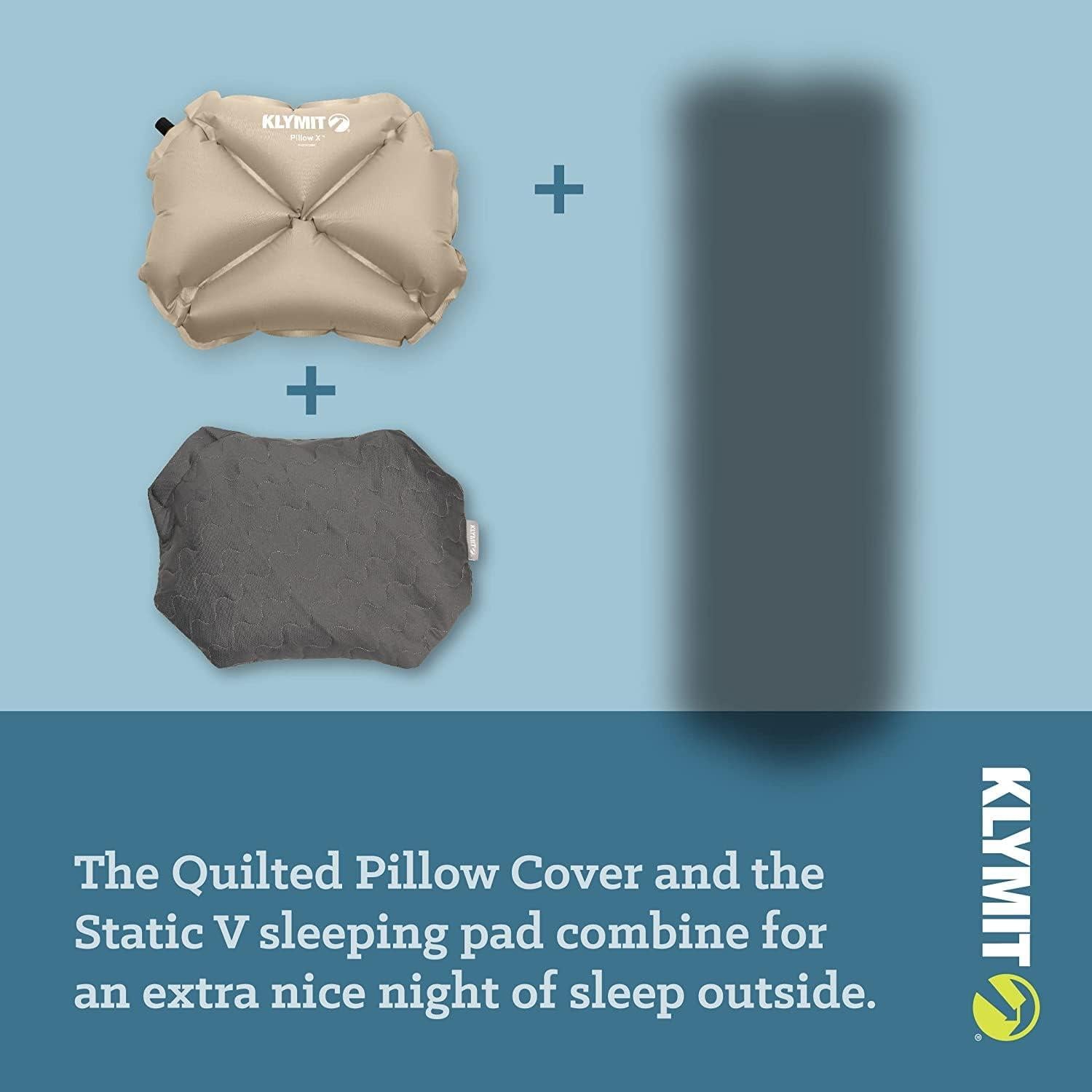 Almohada Inflable Klymit X Gris para Viaje y Camping