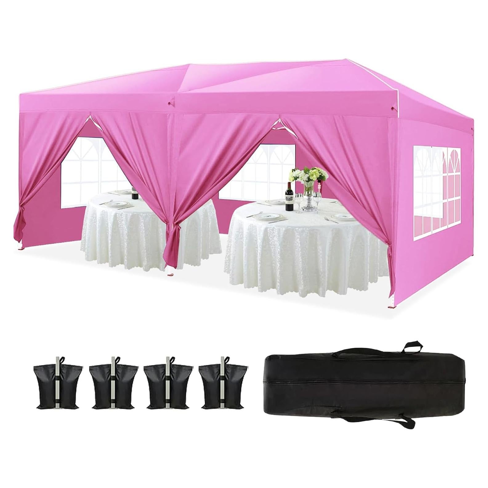 Carpa Pop Up ANTSKU 3x6m Rosa Impermeable con Paredes Removibles