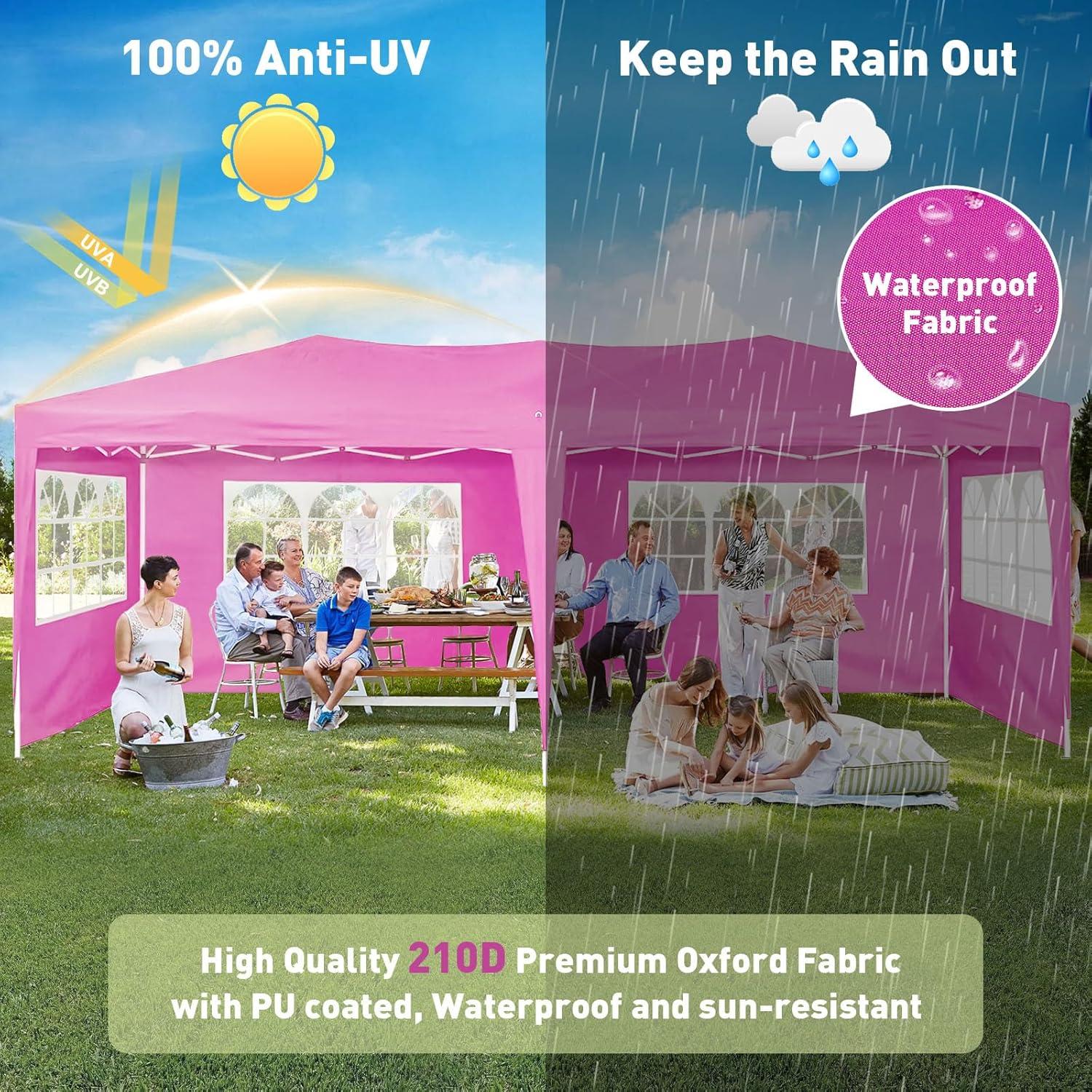 Carpa Pop Up ANTSKU 3x6m Rosa Impermeable con Paredes Removibles