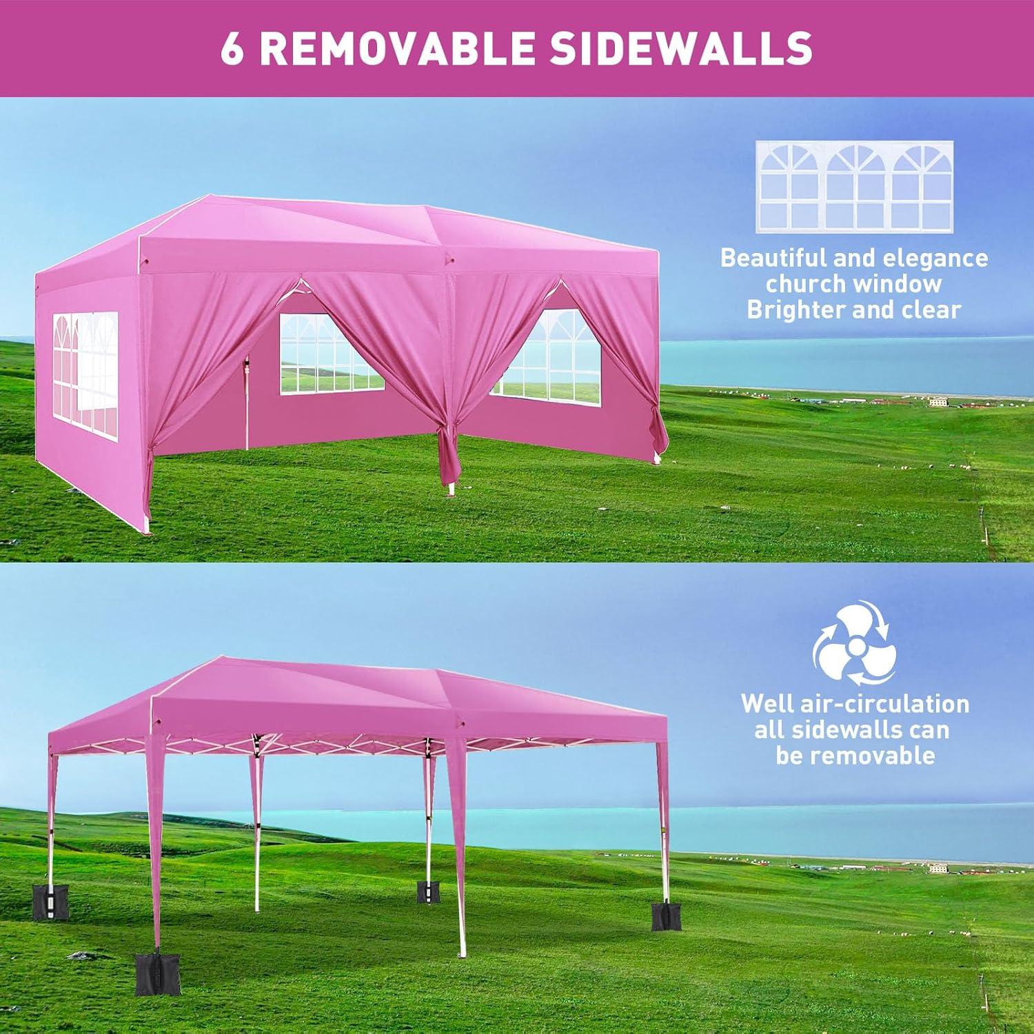 Carpa Pop Up ANTSKU 3x6m Rosa Impermeable con Paredes Removibles