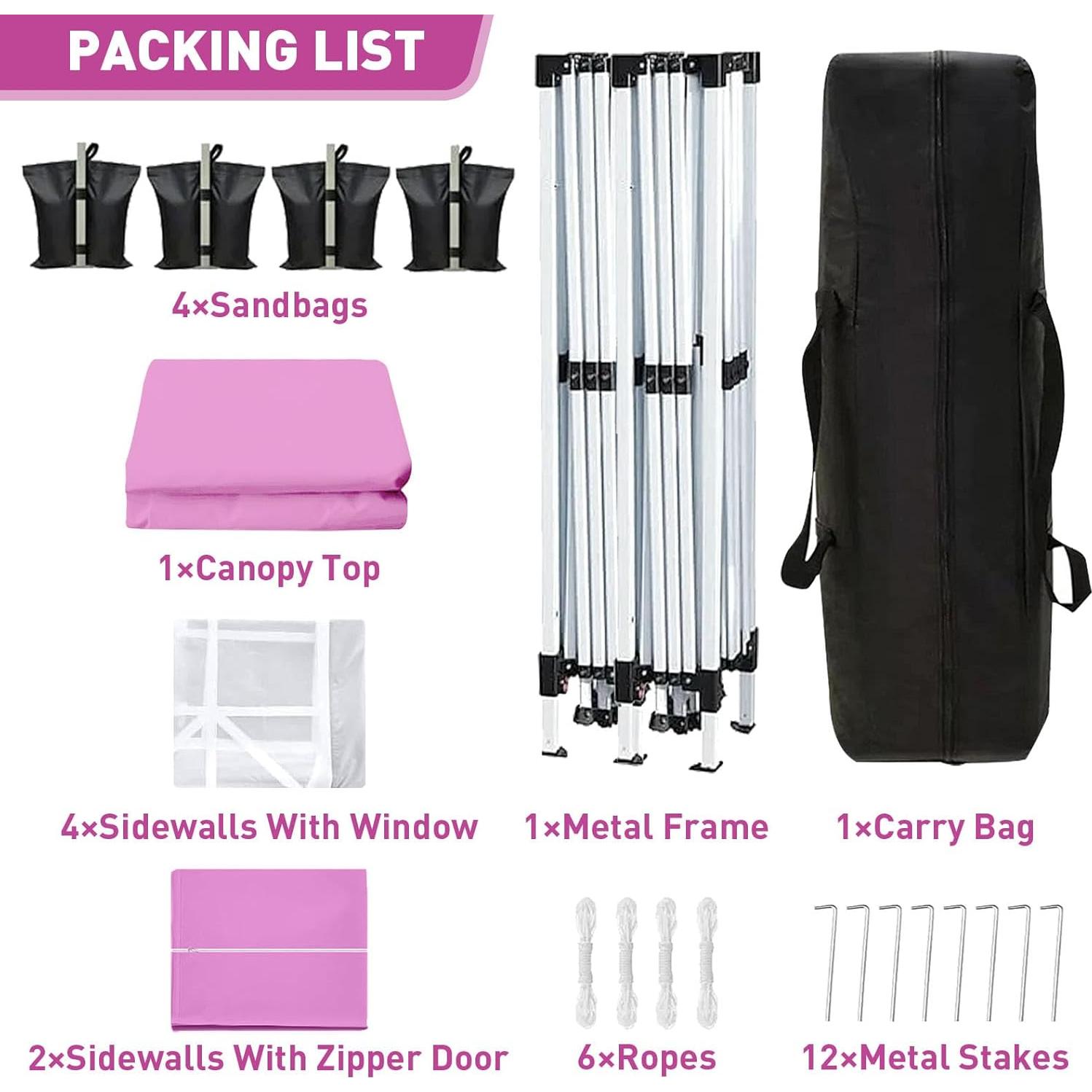 Carpa Pop Up ANTSKU 3x6m Rosa Impermeable con Paredes Removibles