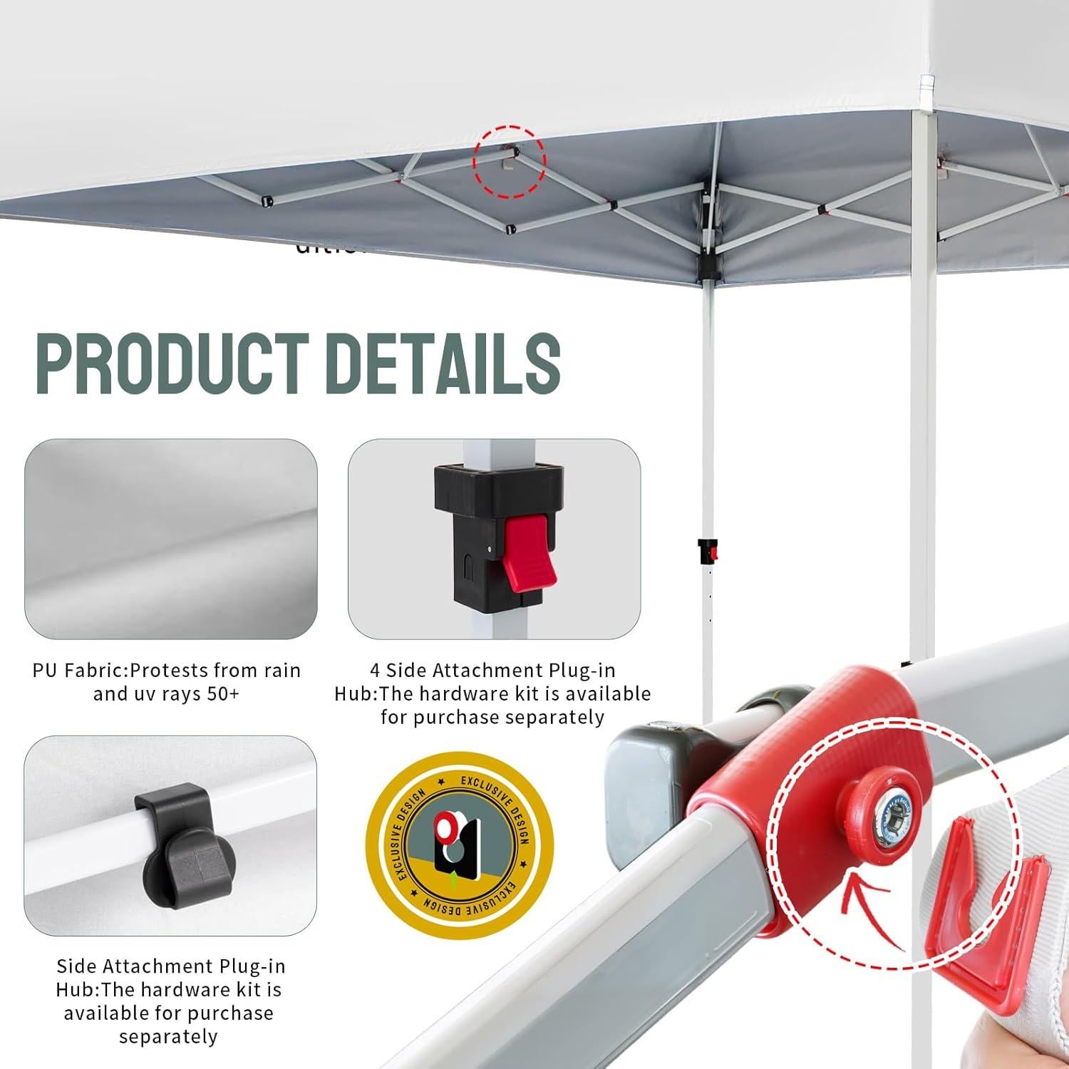 Carpa Plegable CROWN SHADES 2.44x2.44m con Bloqueo Central