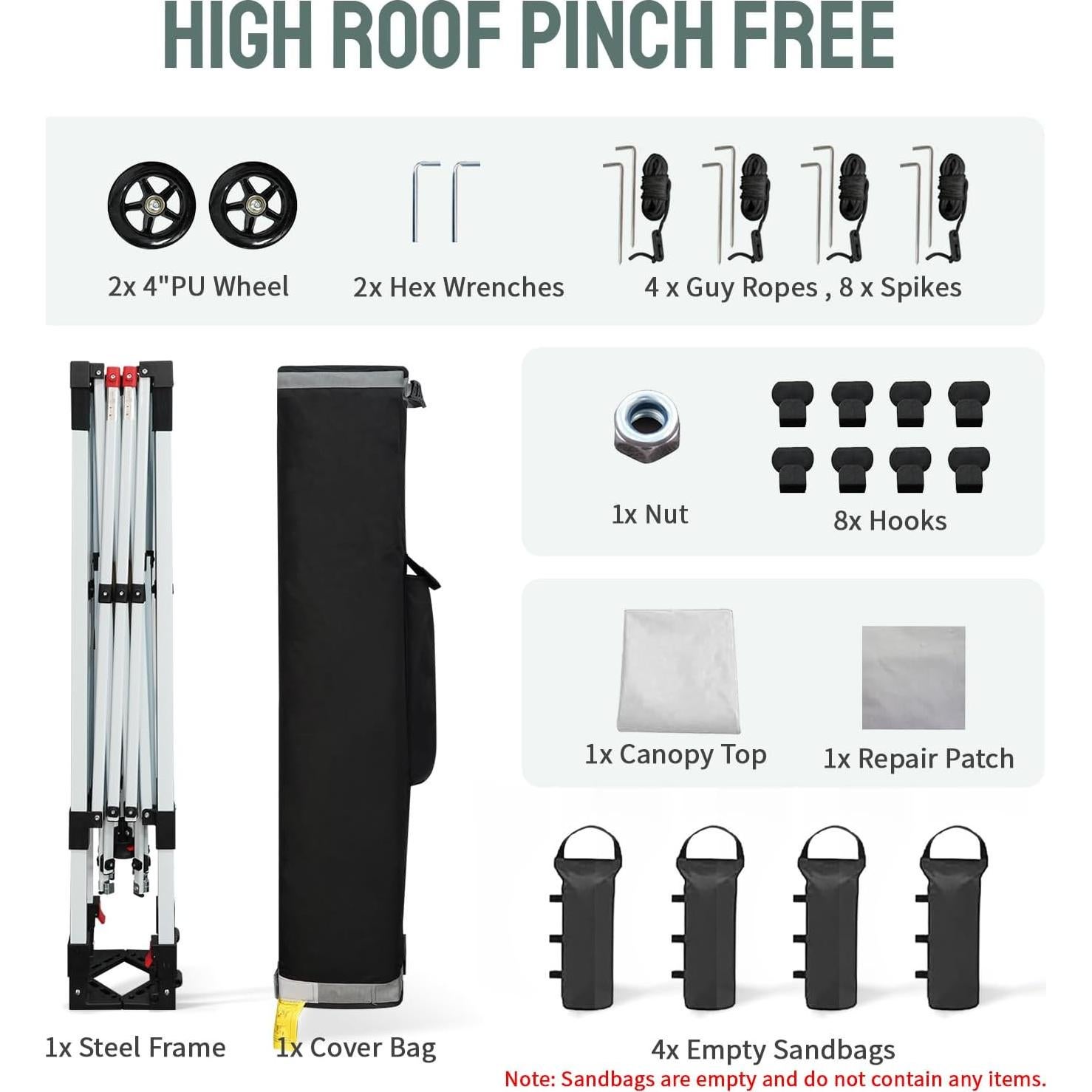 Carpa Plegable CROWN SHADES 2.44x2.44m con Bloqueo Central