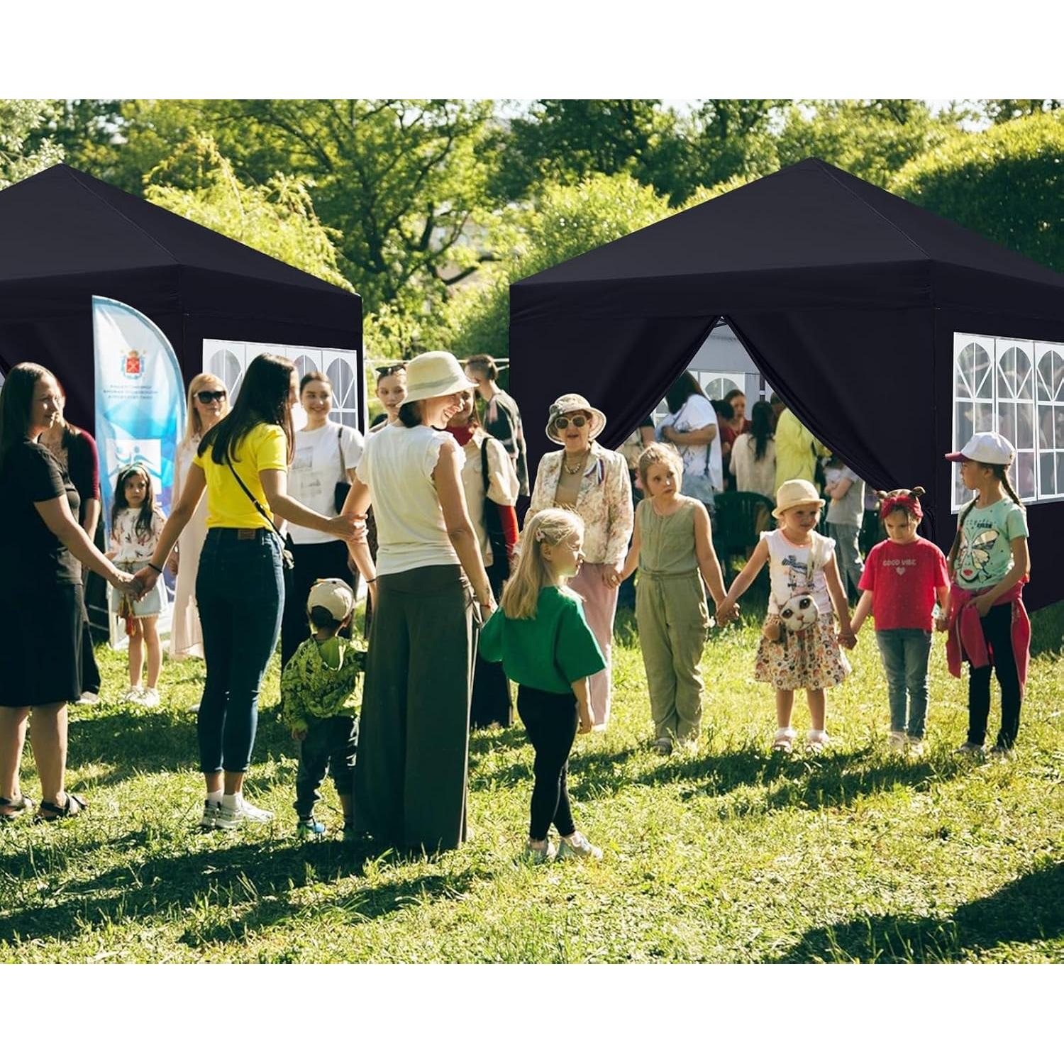 Carpa Plegable Instantánea COOSHADE 2.44x2.44m Impermeable Negra