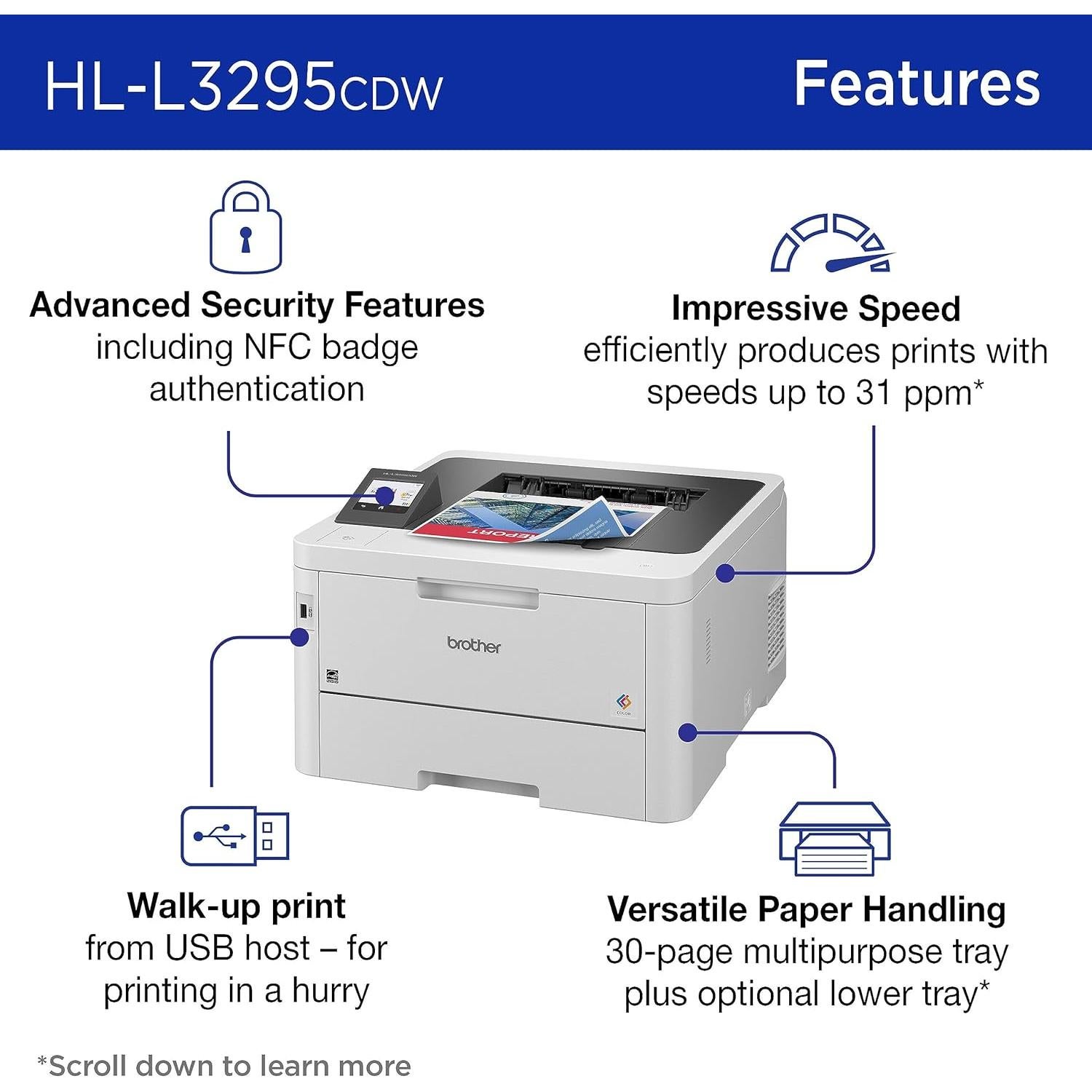 Impresora Color Inalámbrica Brother HL-L3295CDW 16.68 kg