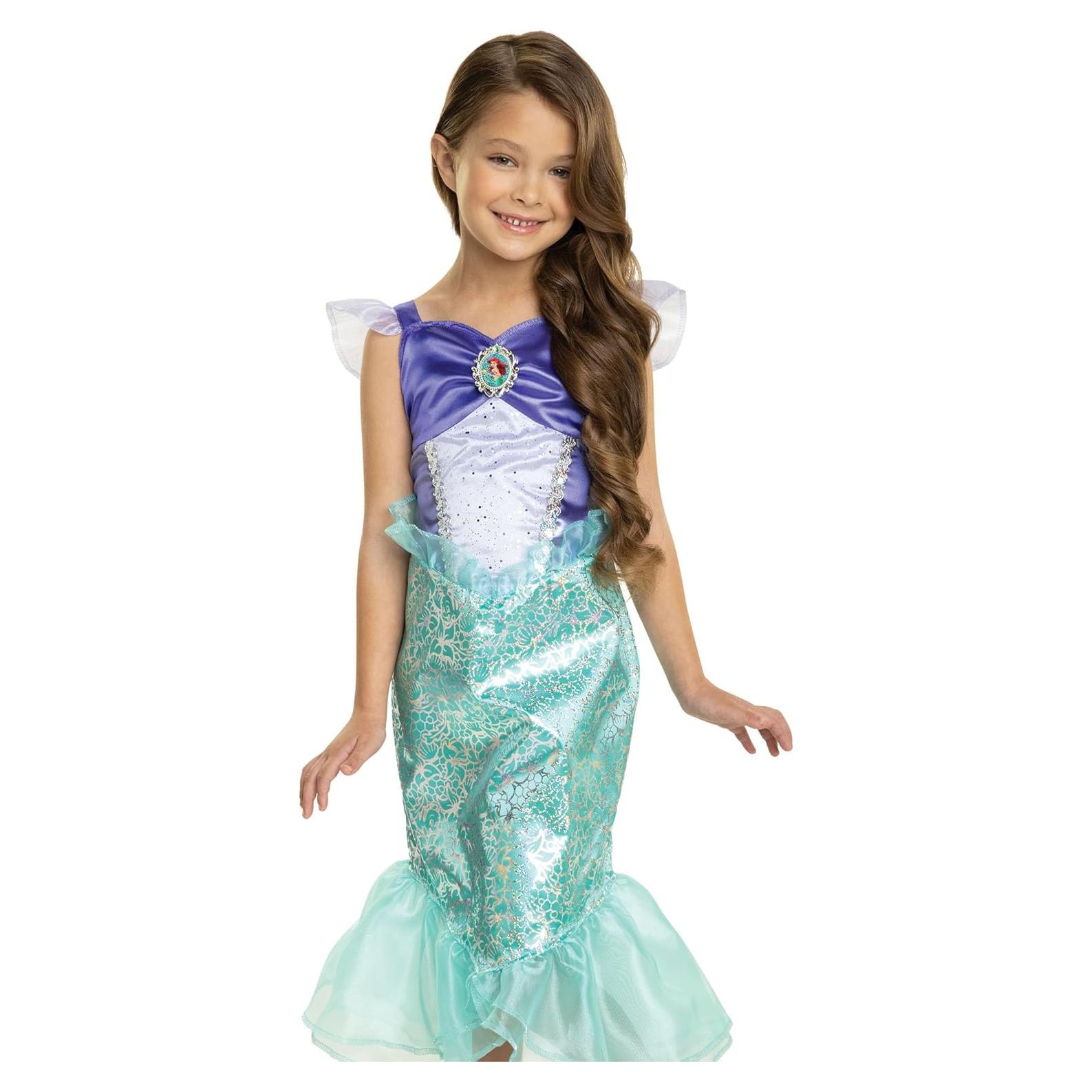 Disney Princess Ariel Dress Costume for Girls, Perfect for Party, Halloween Or Pretend Play Dress Up Child Size 4-6X