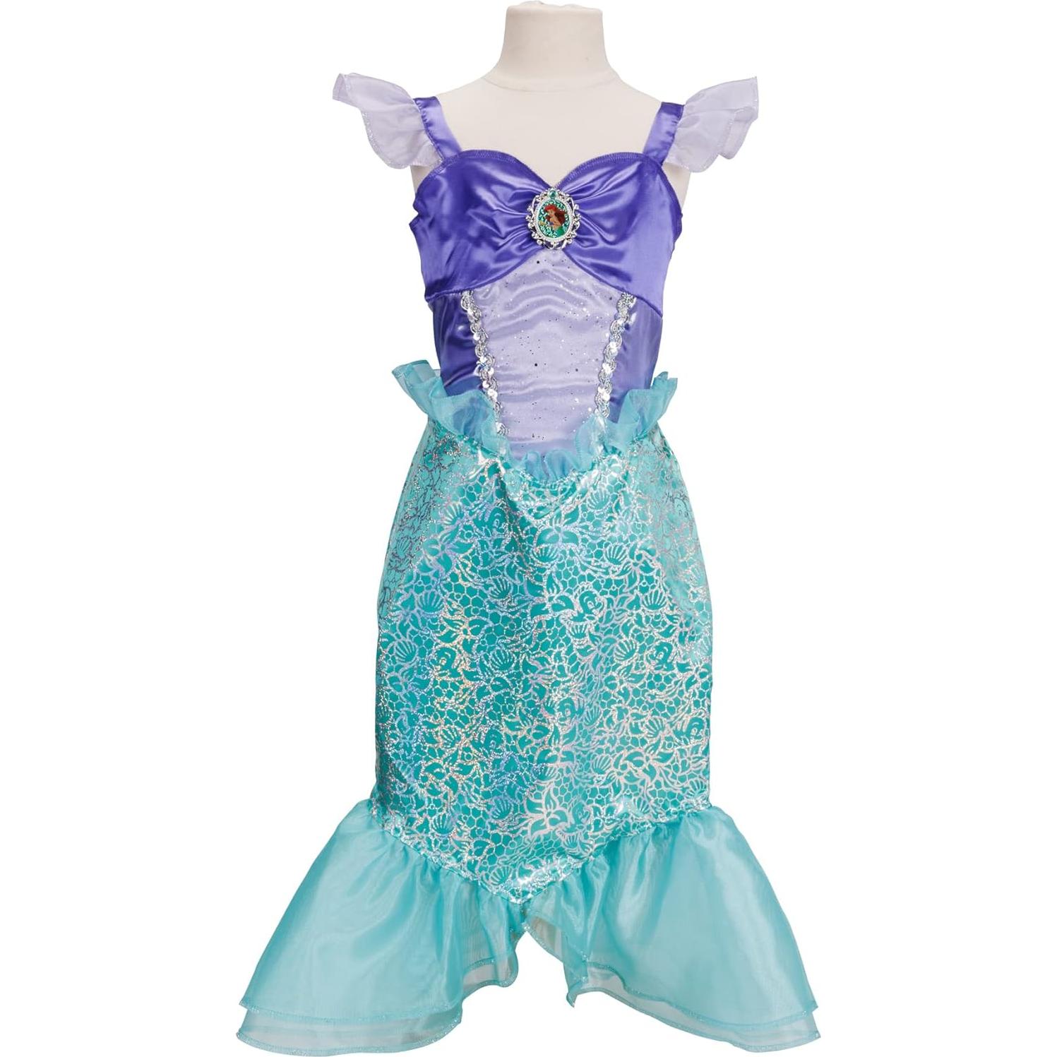 Disney Princess Ariel Dress Costume for Girls, Perfect for Party, Halloween Or Pretend Play Dress Up Child Size 4-6X