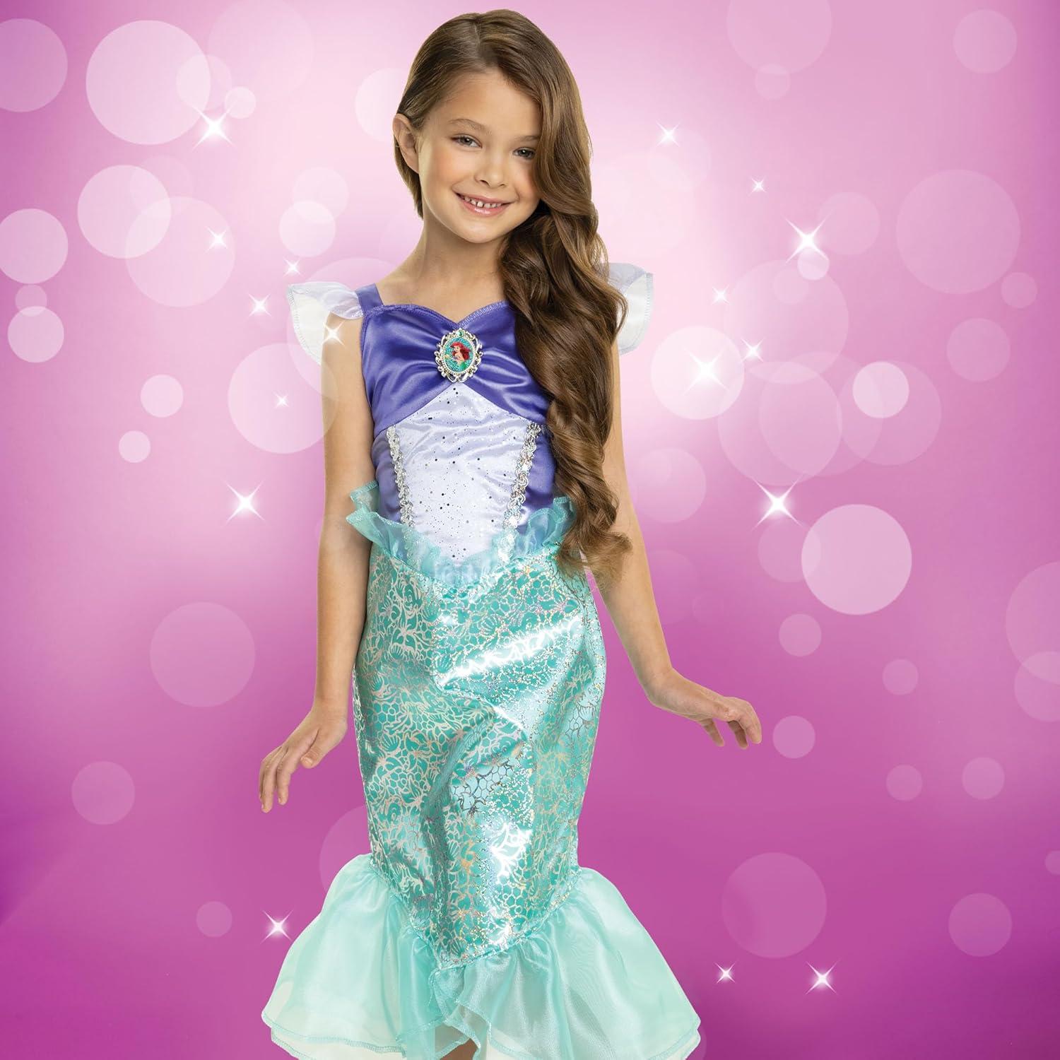 Disney Princess Ariel Dress Costume for Girls, Perfect for Party, Halloween Or Pretend Play Dress Up Child Size 4-6X