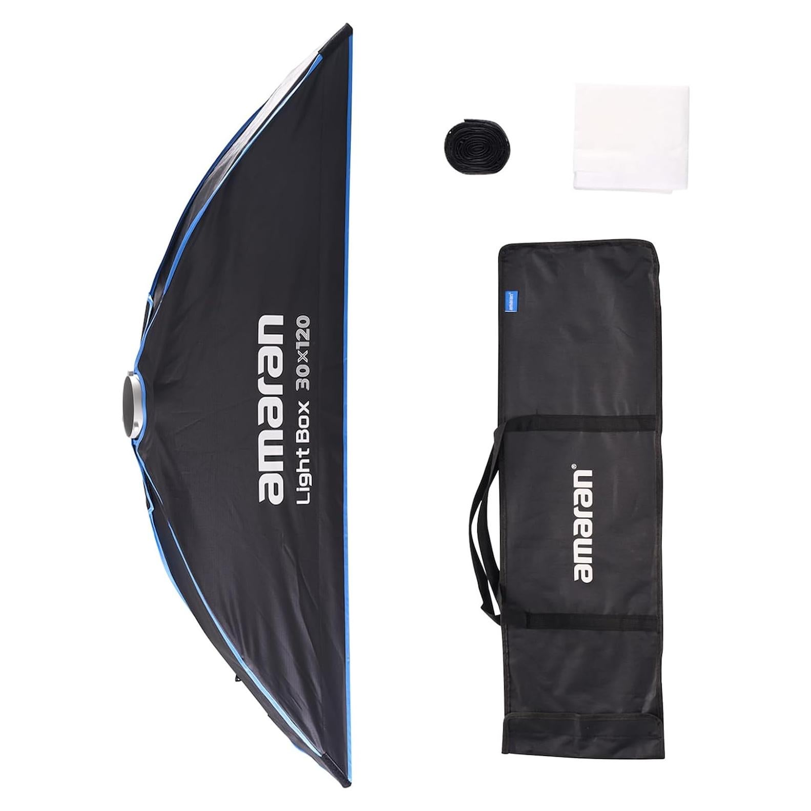 Aputure Amaran Light Box 30x120 Square Bowens Mount Softbox,Included Difusion,Light Control Grid and Carrying Bag for 200X/300C/150C/100D