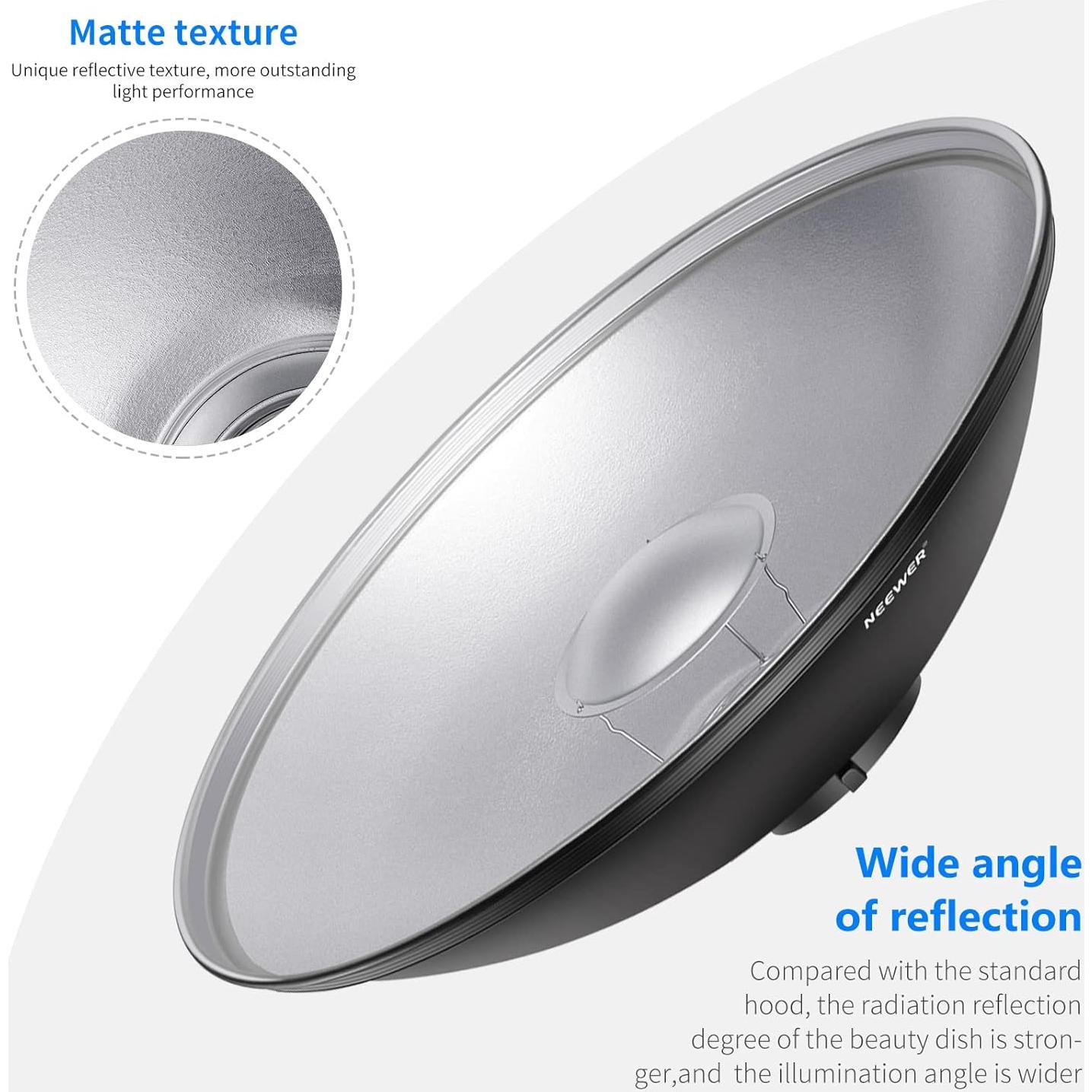 Reflector de Belleza Neewer 41cm con Funda Difusora Blanca