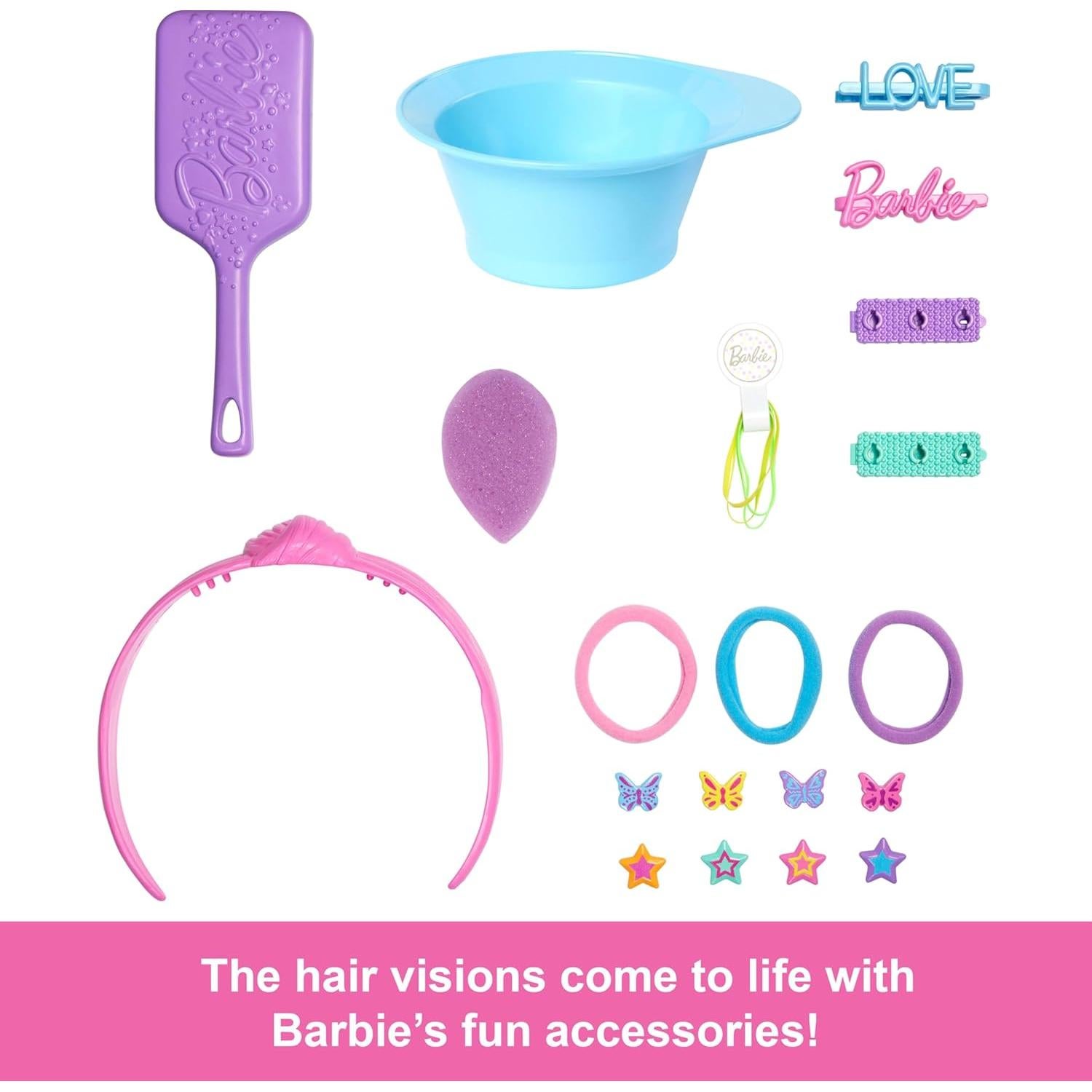 Cabeza de Estilo Barbie Mattel con Cabello Rubio y Accesorios