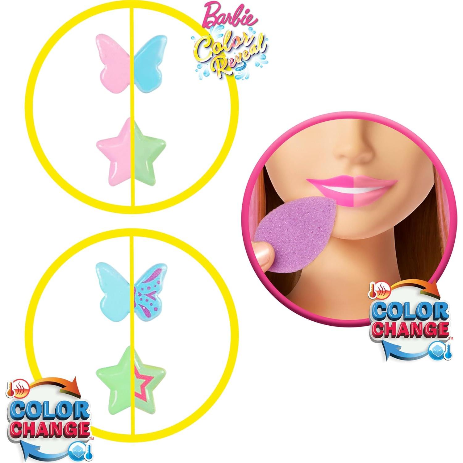 Cabeza de Estilo Barbie Mattel con Cabello Rubio y Accesorios