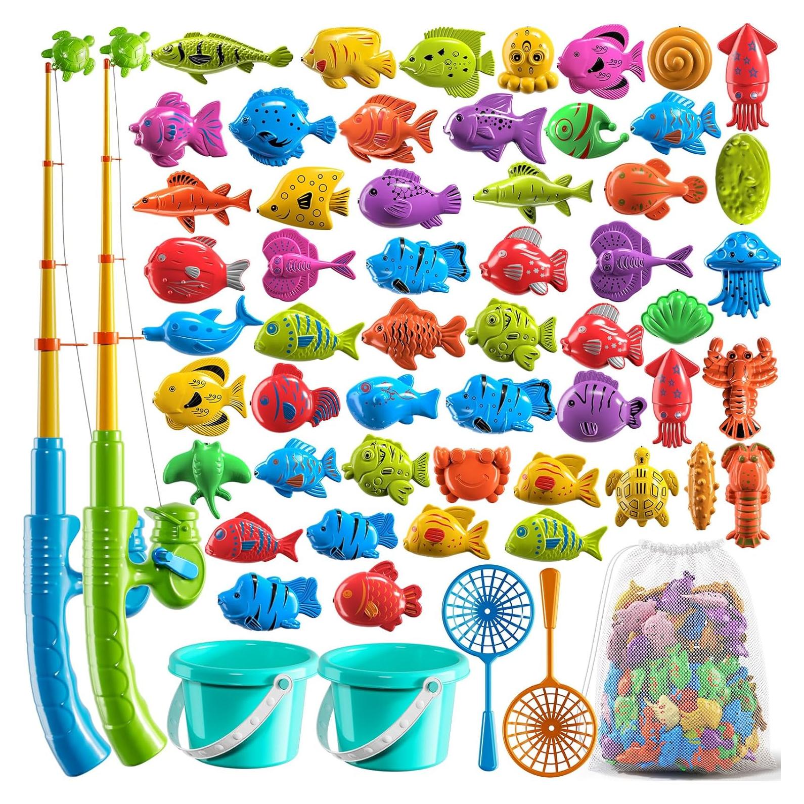 Juego de Pesca Magnético NIPLOOOW 58 Piezas para Niños 3-6 Años