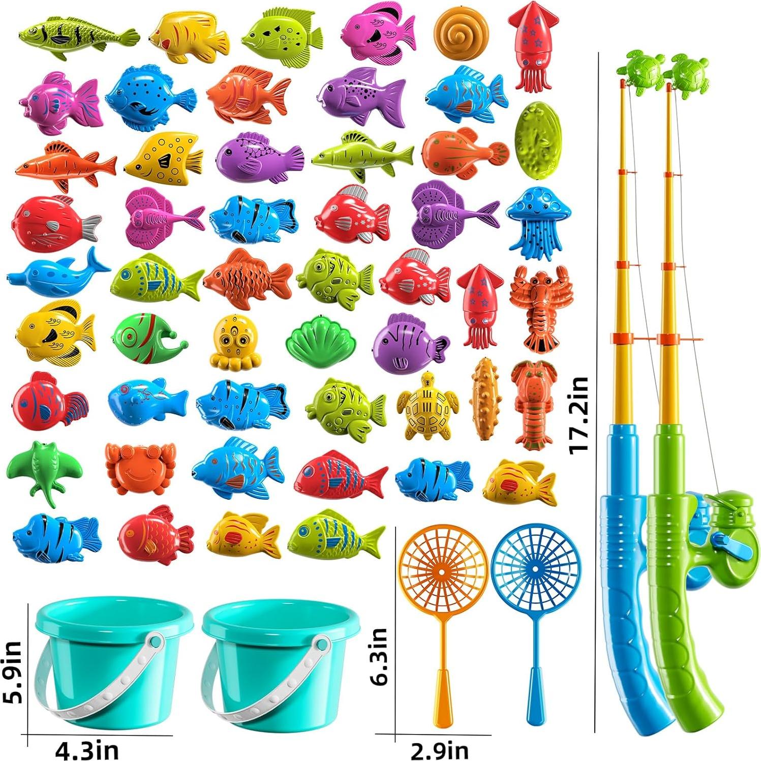 Juego de Pesca Magnético NIPLOOOW 58 Piezas para Niños 3-6 Años