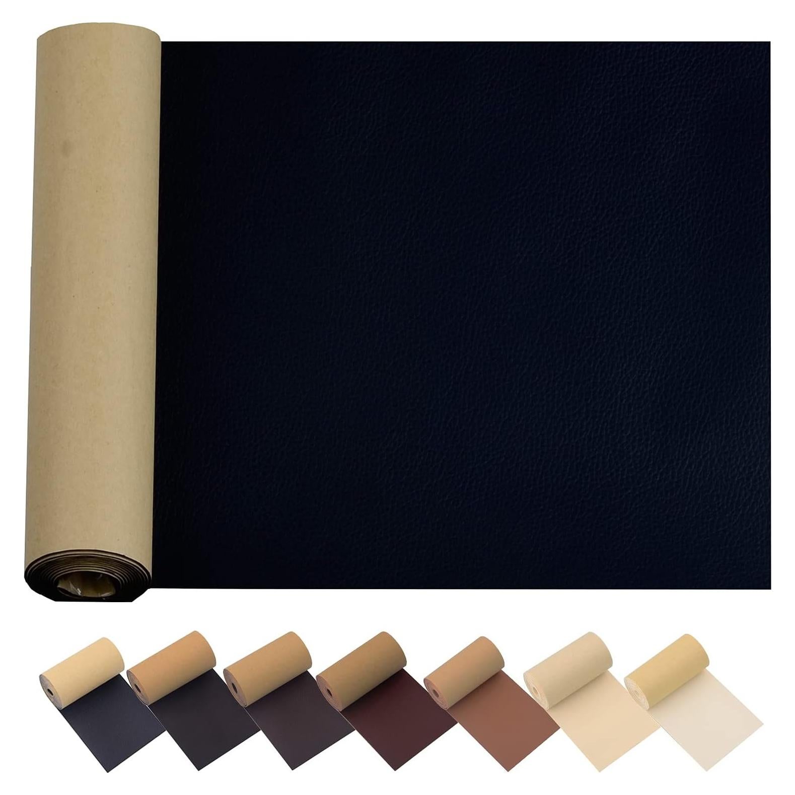 Parche de Reparación de Cuero KJML DIY 43x140 cm Negro Autoadhesivo