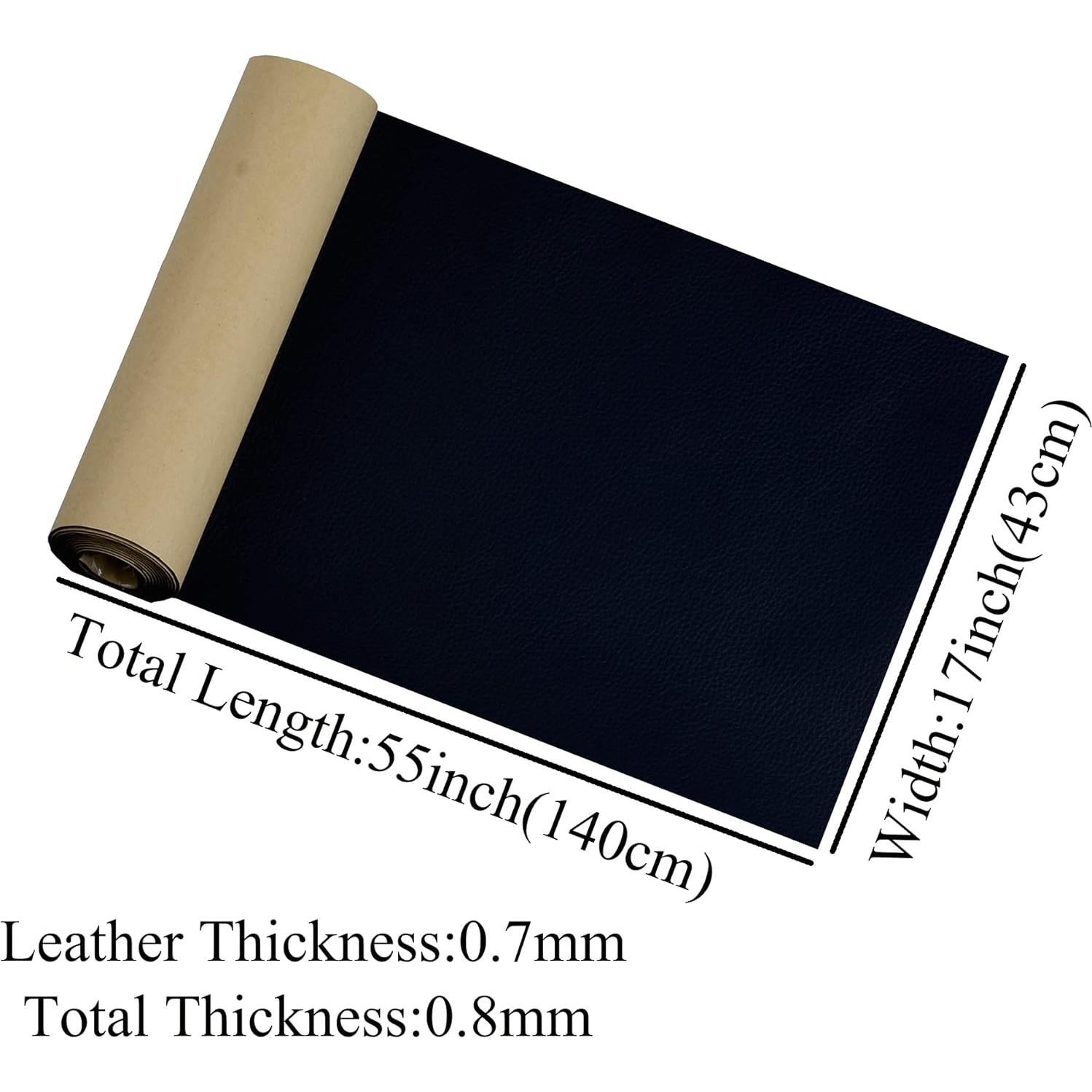 Parche de Reparación de Cuero KJML DIY 43x140 cm Negro Autoadhesivo