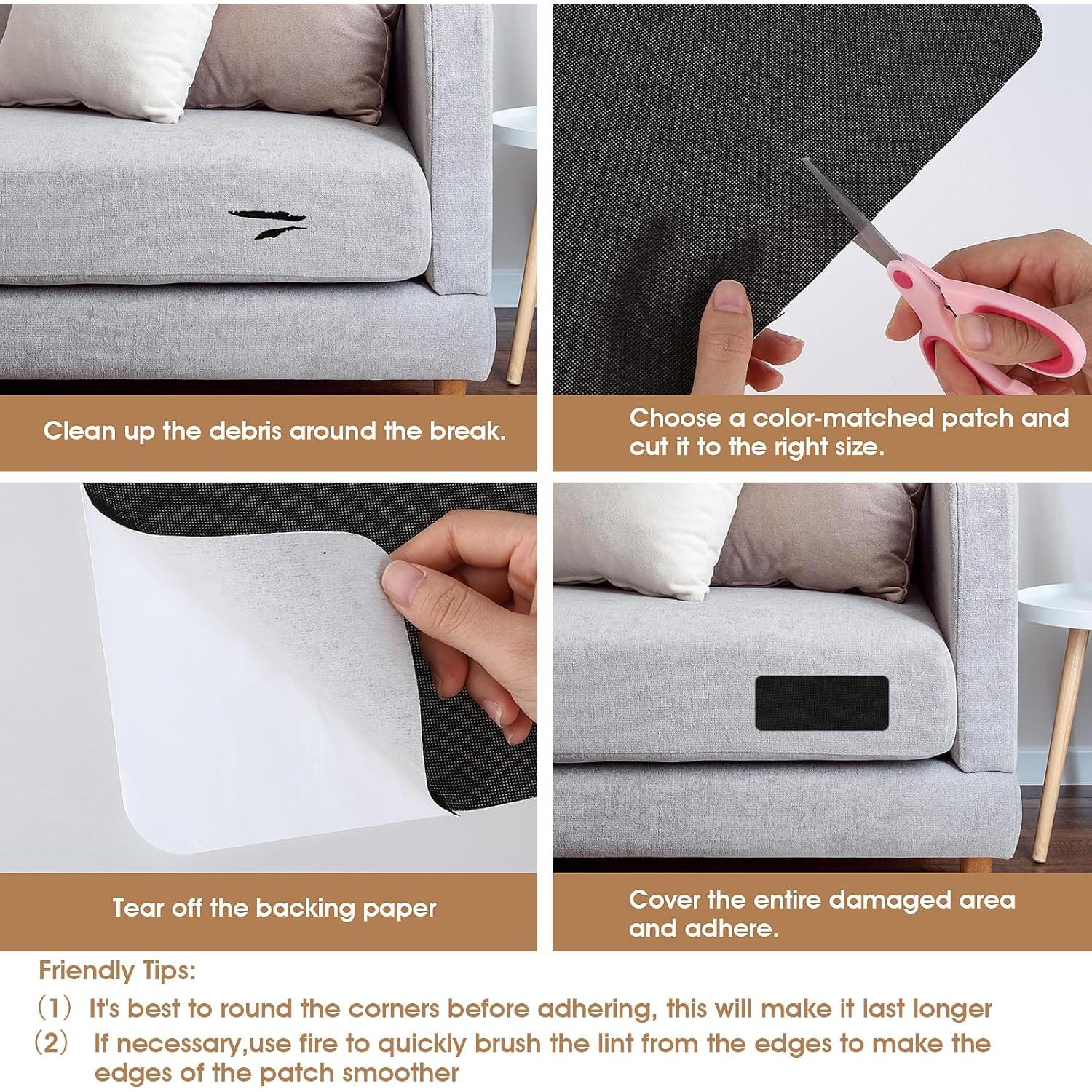 Parche de Reparación Autoadhesivo Lusofie 28x20cm 2-Pack Negro