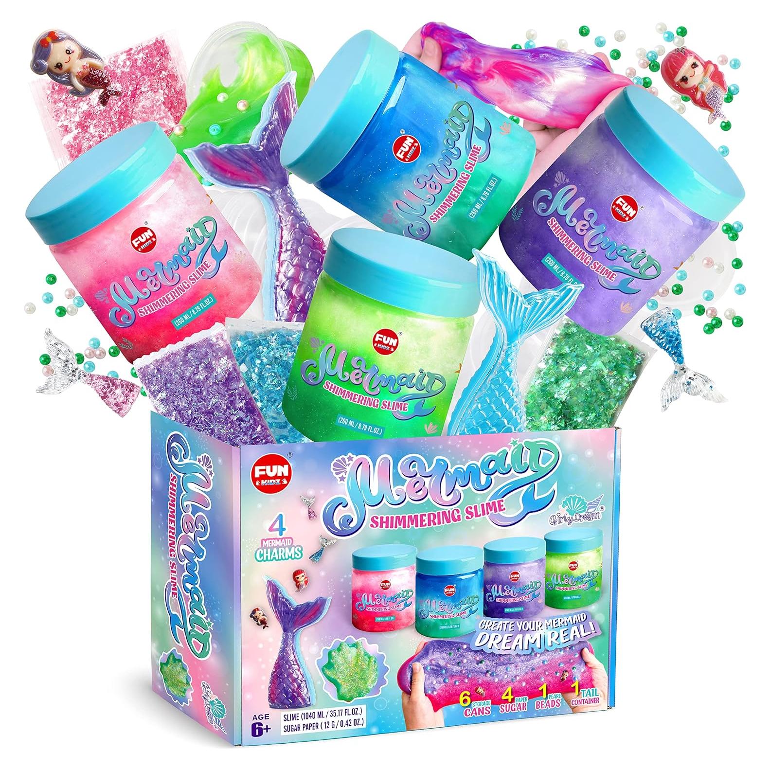 Kit de Slime de Sirena FunKidz - 1.34 kg, 4 Colores, 6 a 12 Años