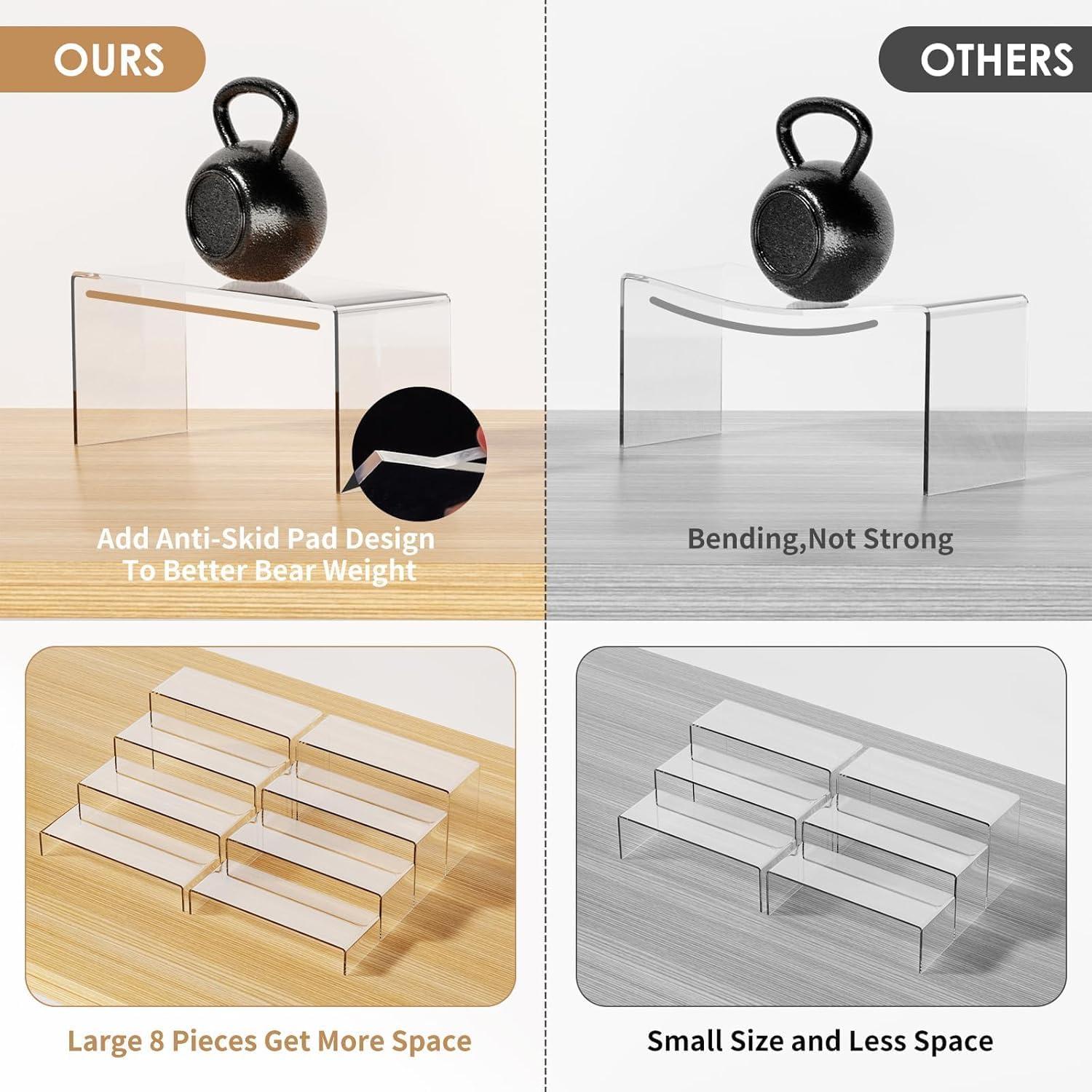 Soportes Acrílicos Rectangulares Transparentes Anglelife - 8 Piezas