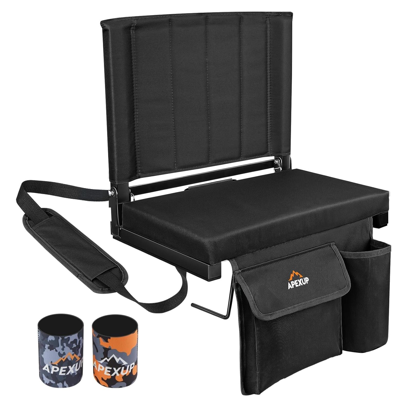 Asiento de Estadio APEXUP Plegable con Respaldo y Portavasos
