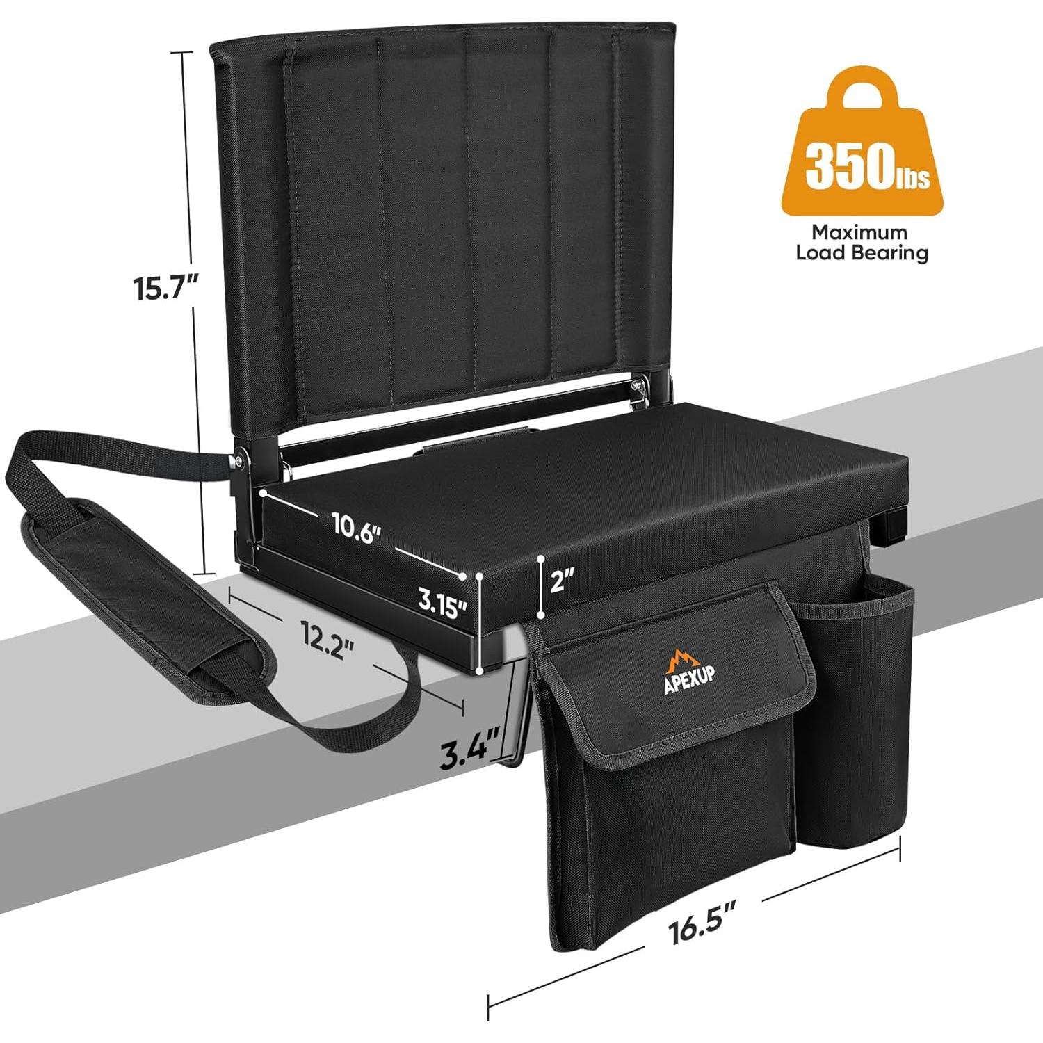 Asiento de Estadio APEXUP Plegable con Respaldo y Portavasos