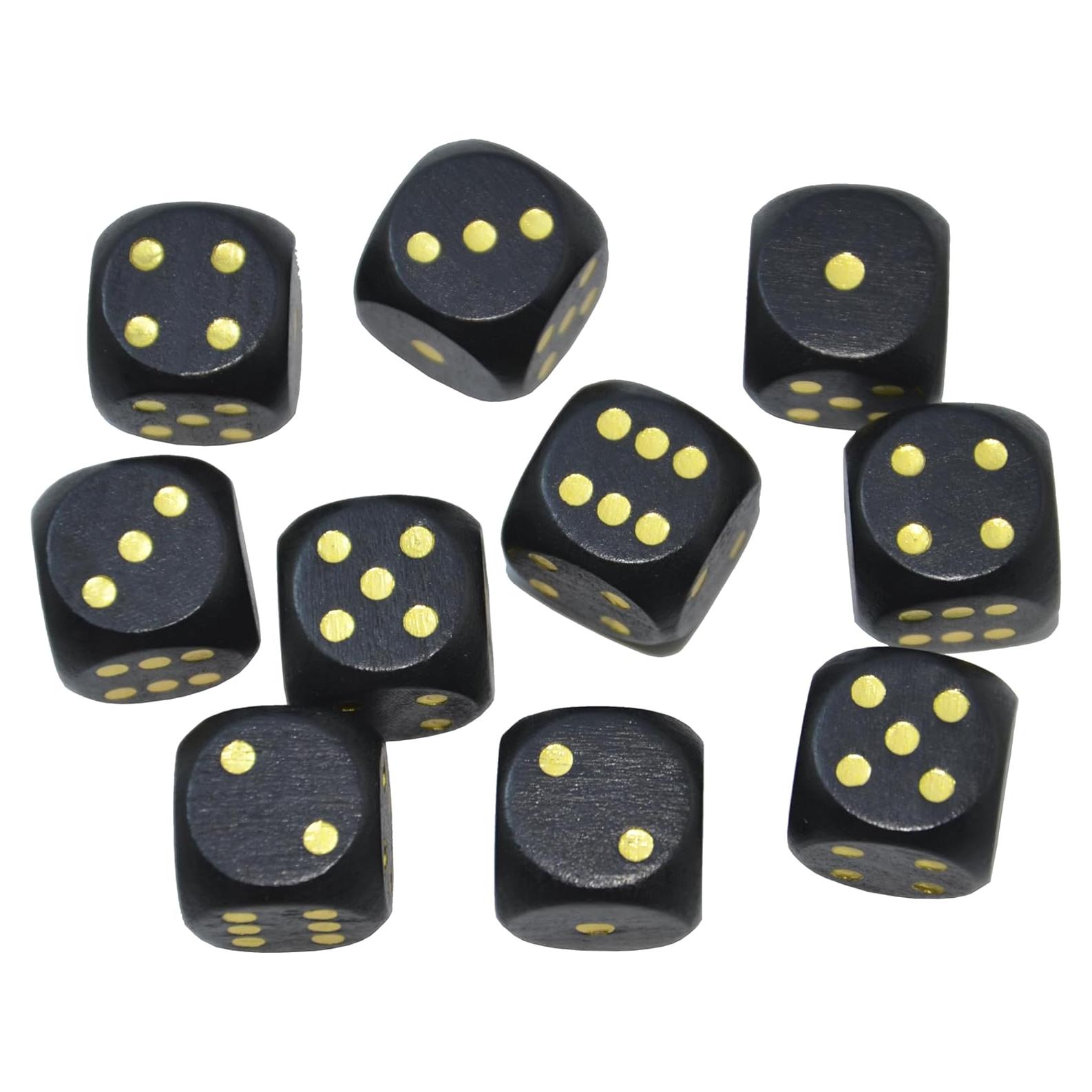 Juego de 10 Dados de Madera Redondos D6 16mm Azul StarMall