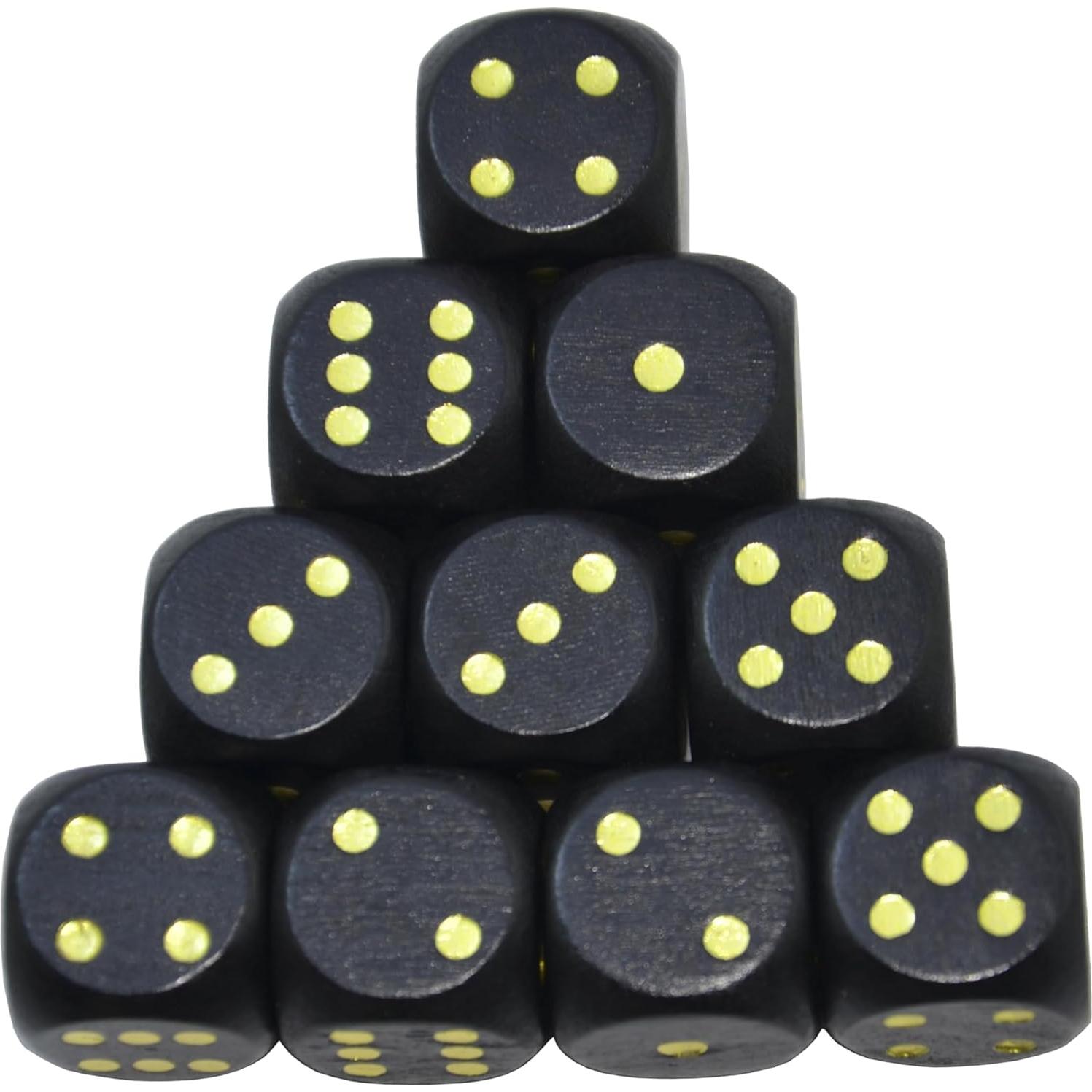 Juego de 10 Dados de Madera Redondos D6 16mm Azul StarMall