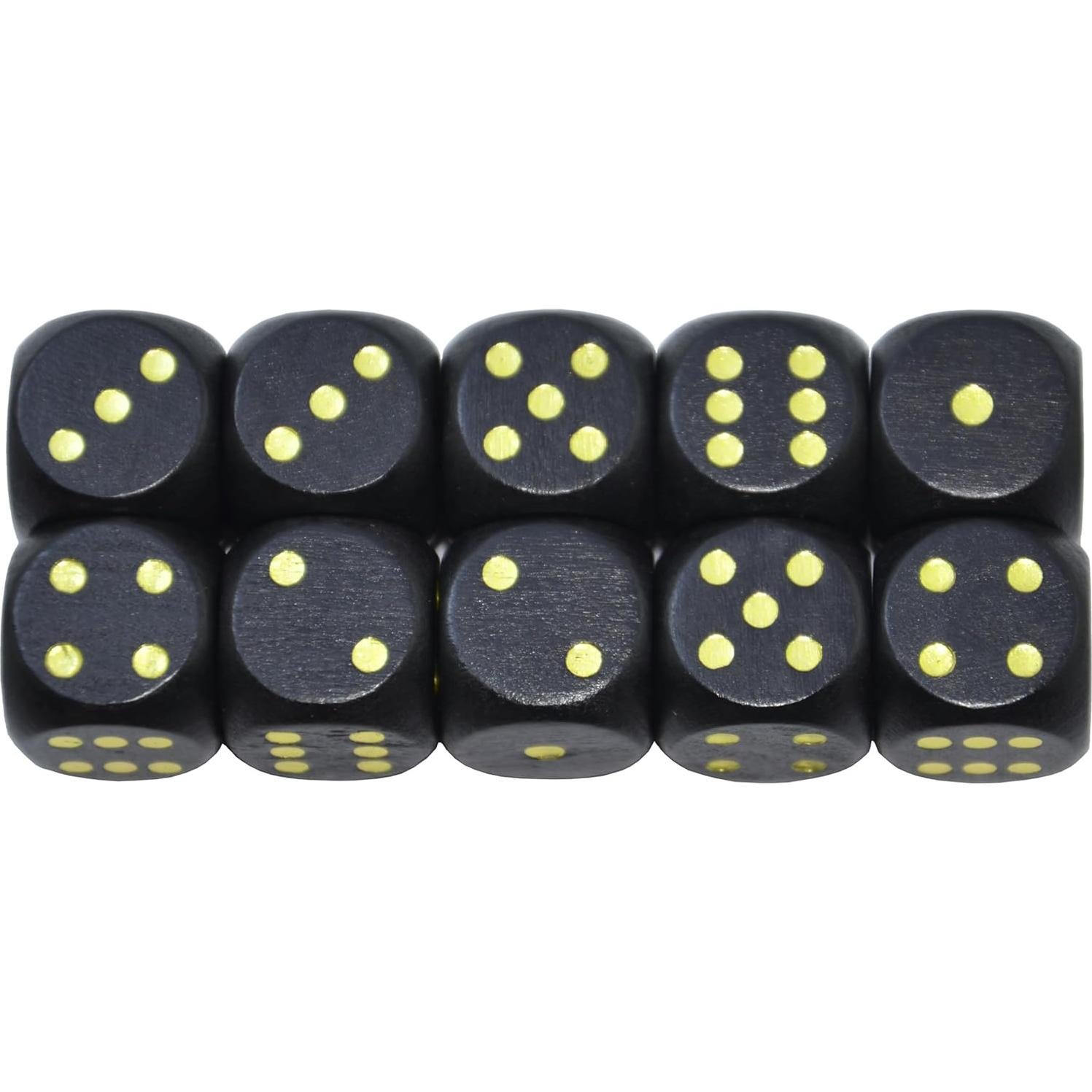 Juego de 10 Dados de Madera Redondos D6 16mm Azul StarMall