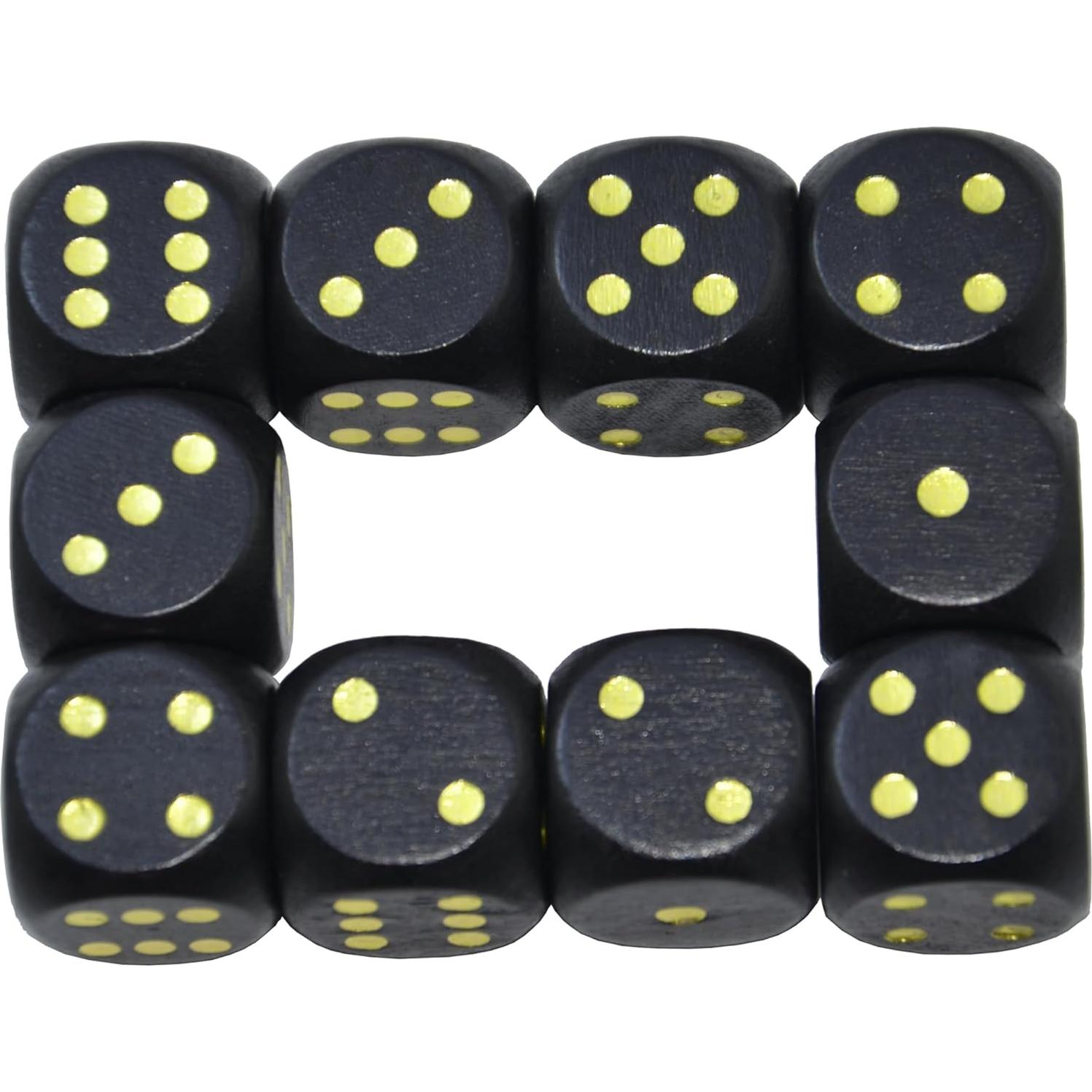 Juego de 10 Dados de Madera Redondos D6 16mm Azul StarMall