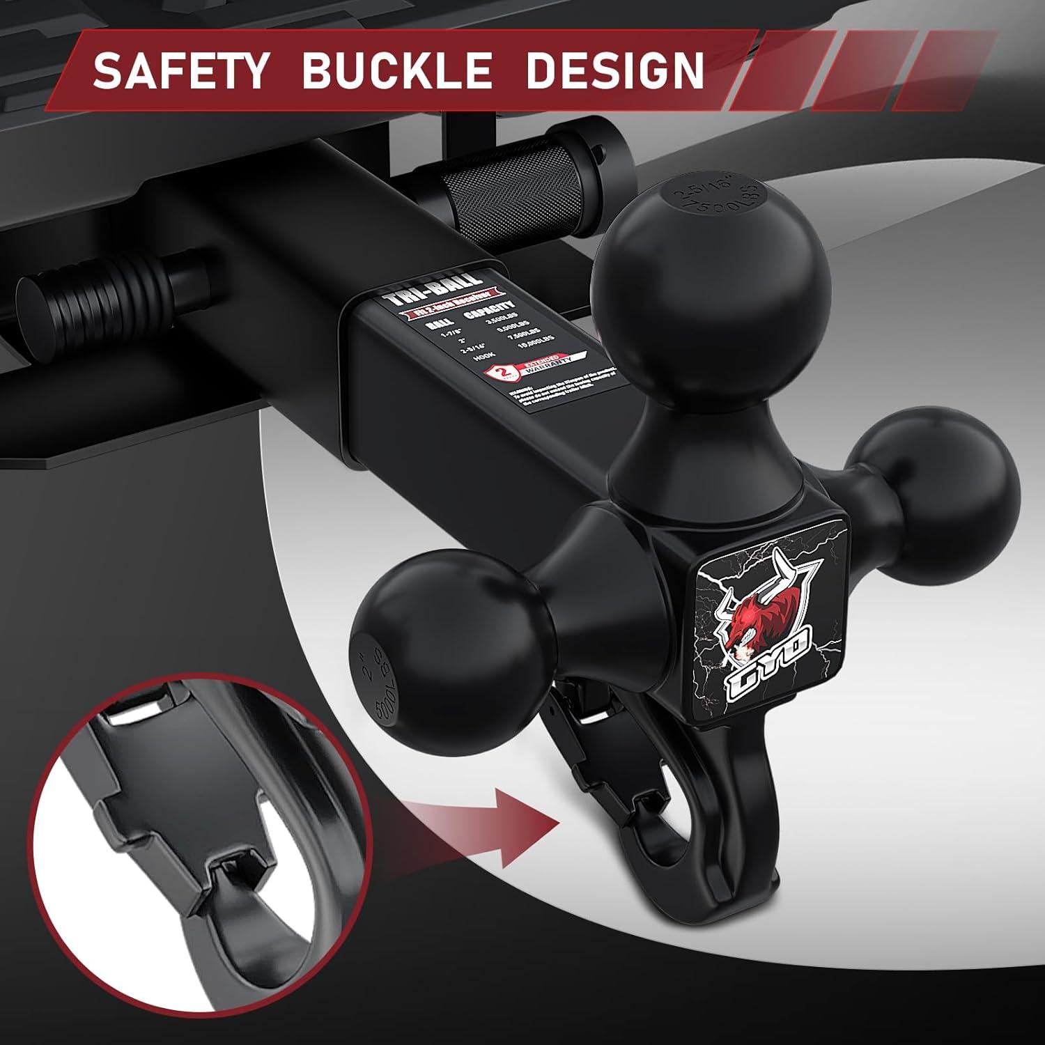 Enganche de Remolque GYO 4 en 1 Bola Triple 10,000 lbs