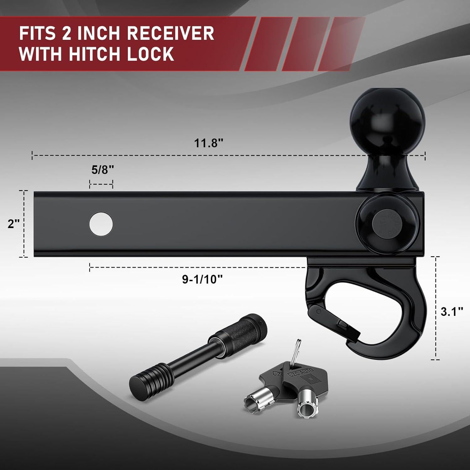 Enganche de Remolque GYO 4 en 1 Bola Triple 10,000 lbs