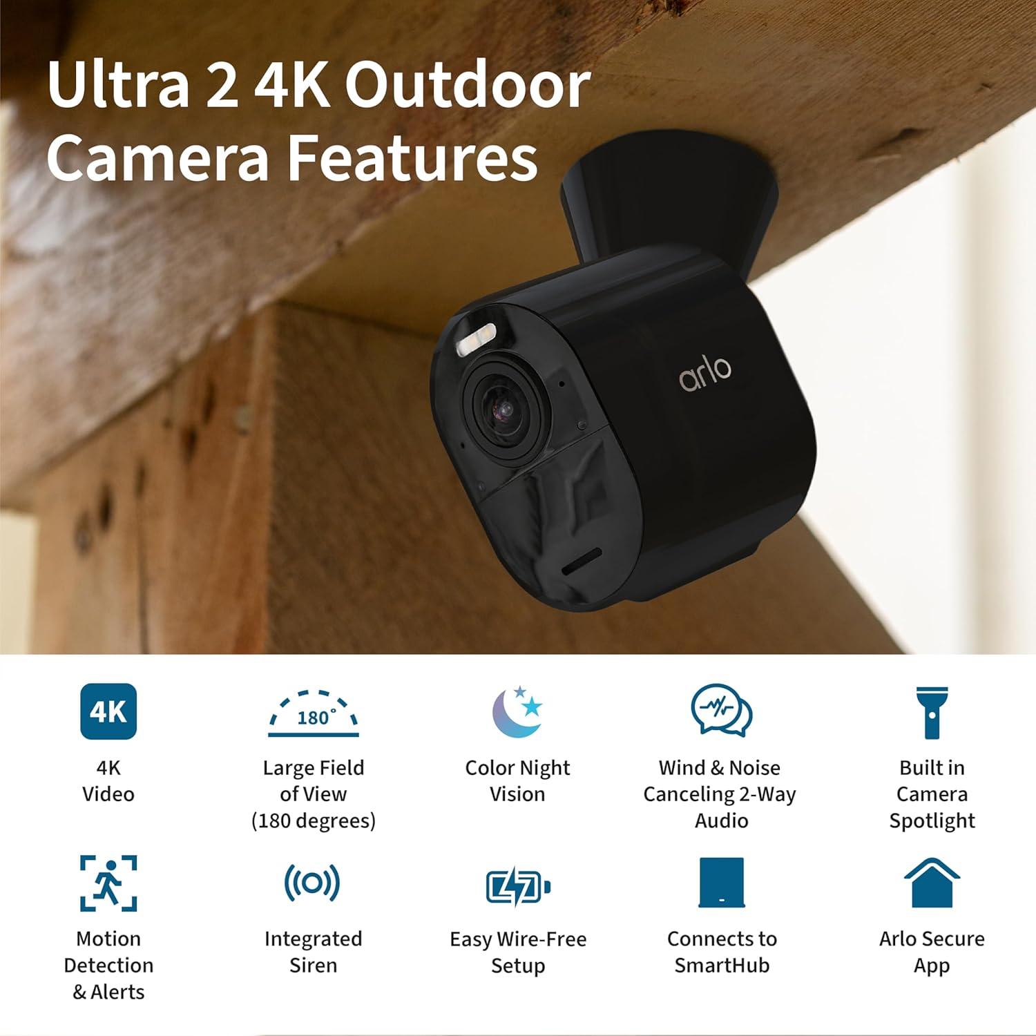 Cámara de Seguridad Arlo Ultra 2 - 4K HDR, 2 Cámaras, SmartHub