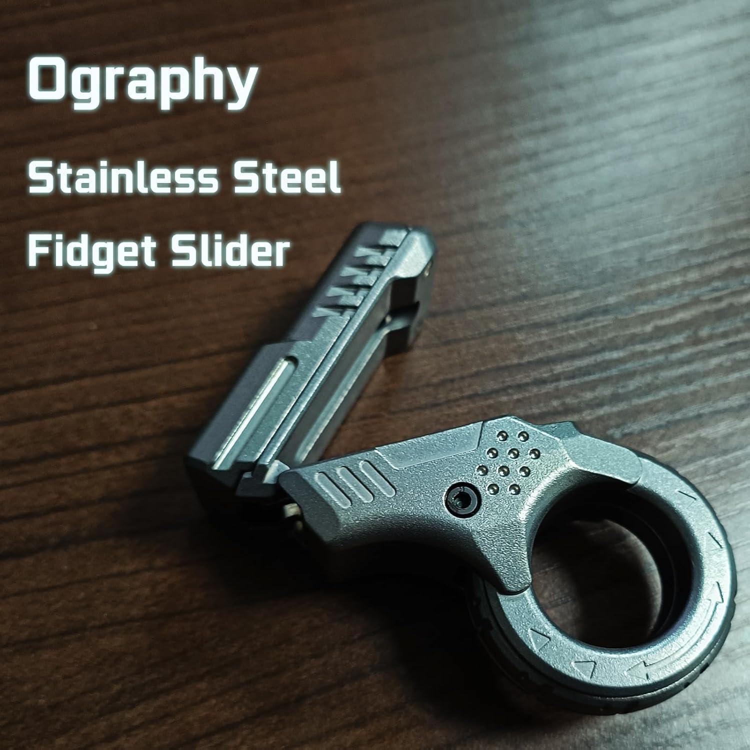 Deslizador de Fidget Ography Acero Inoxidable 5.08x5.84cm